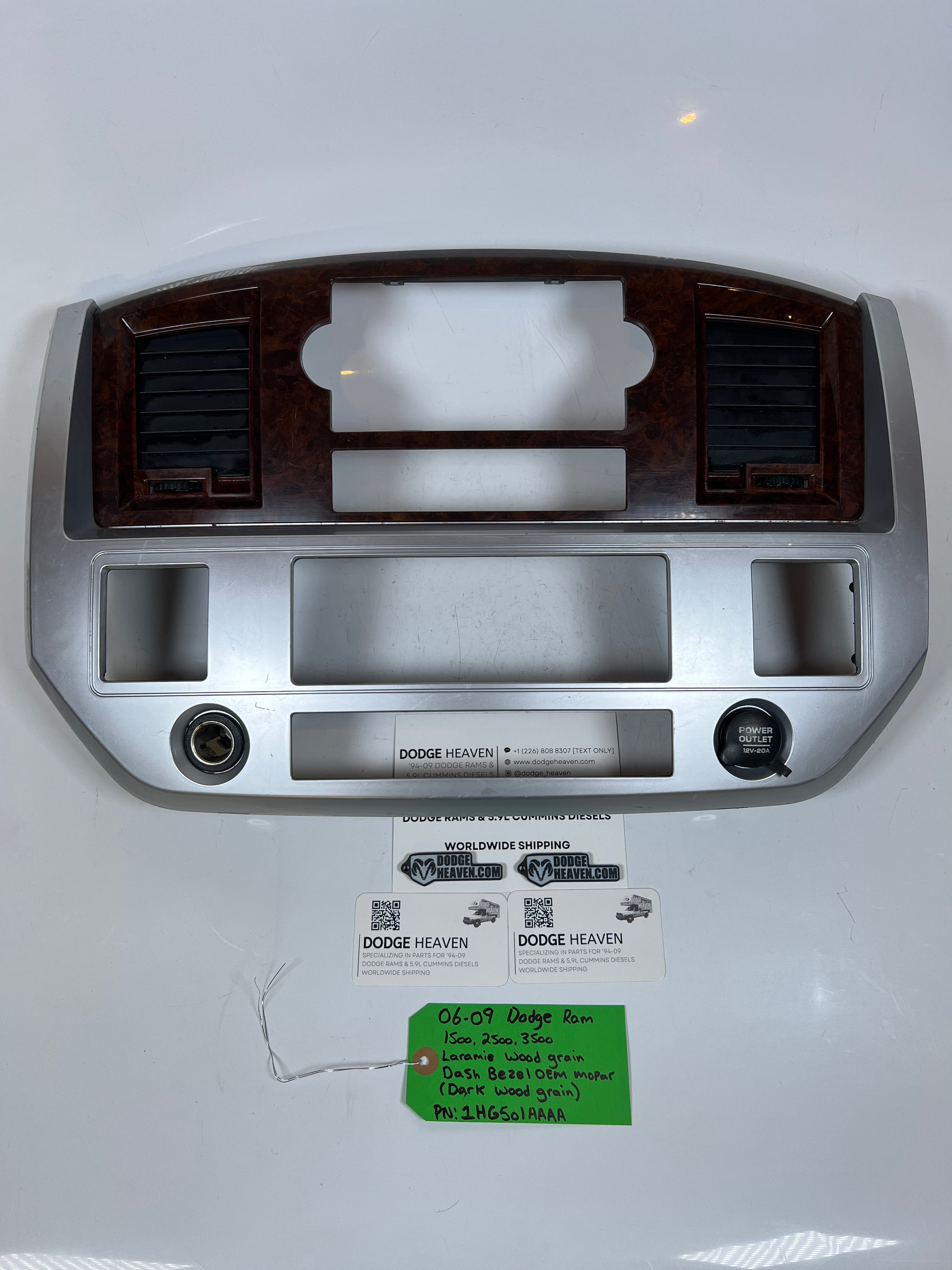 2006-2009 Dodge Ram 1500-3500 Laramie (Dark) Wood Grain Center Dash Bezel