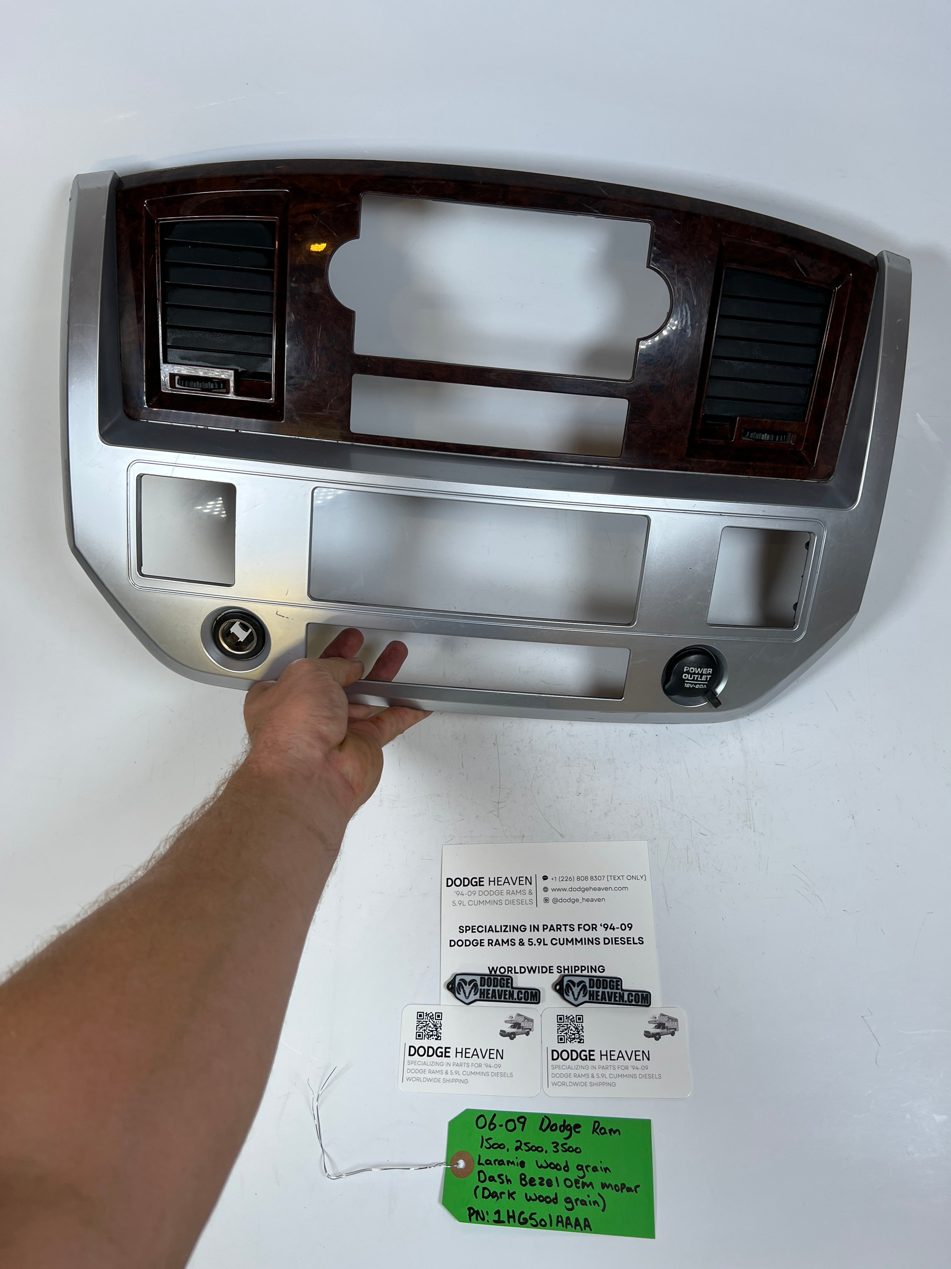 2006-2009 Dodge Ram 1500-3500 Laramie (Dark) Wood Grain Center Dash Bezel