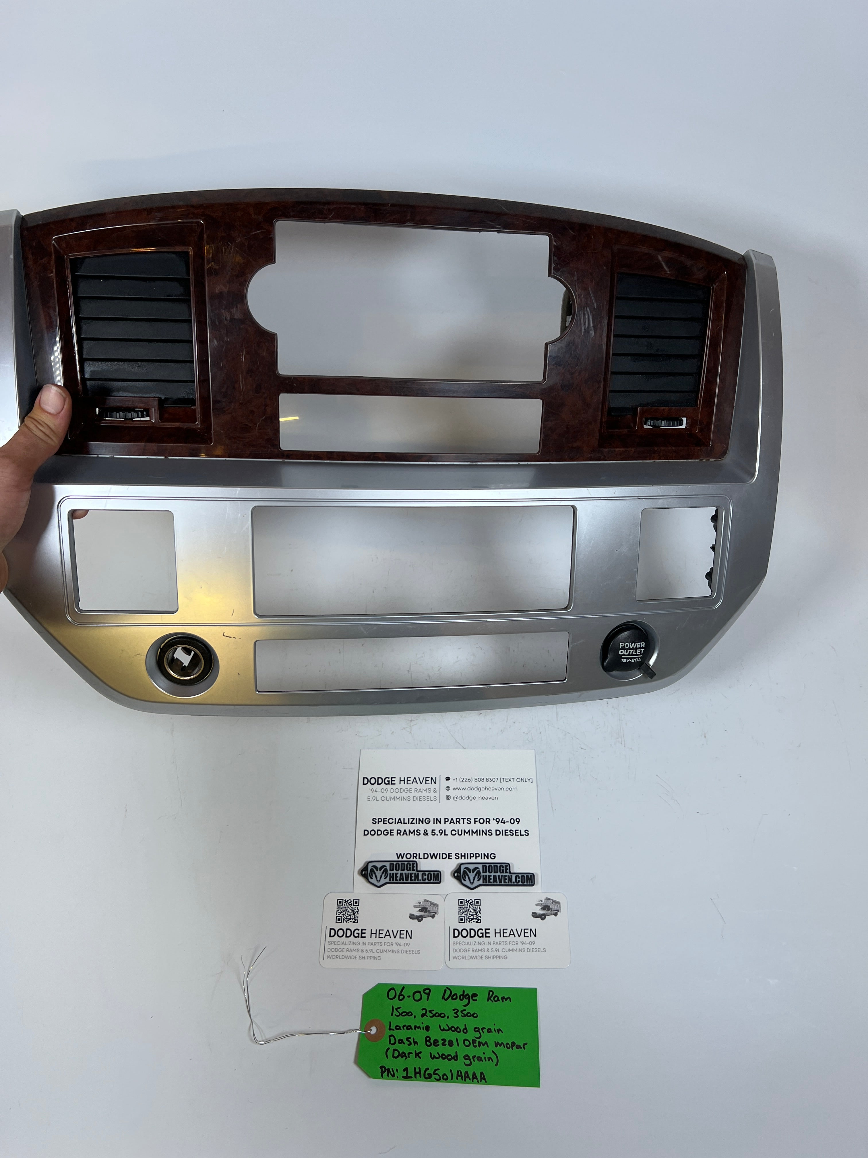 2006-2009 Dodge Ram 1500-3500 Laramie (Dark) Wood Grain Center Dash Bezel