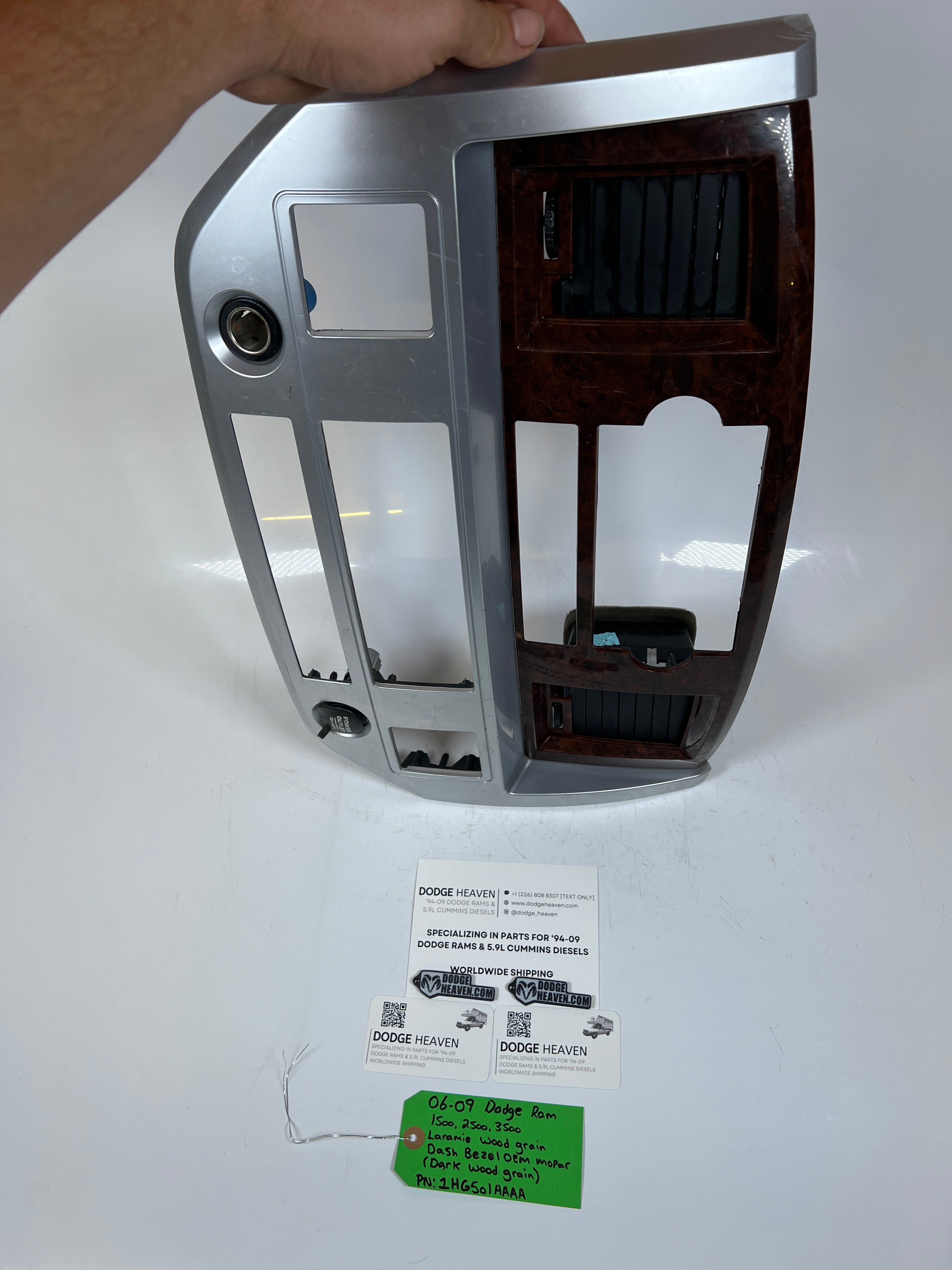 2006-2009 Dodge Ram 1500-3500 Laramie (Dark) Wood Grain Center Dash Bezel