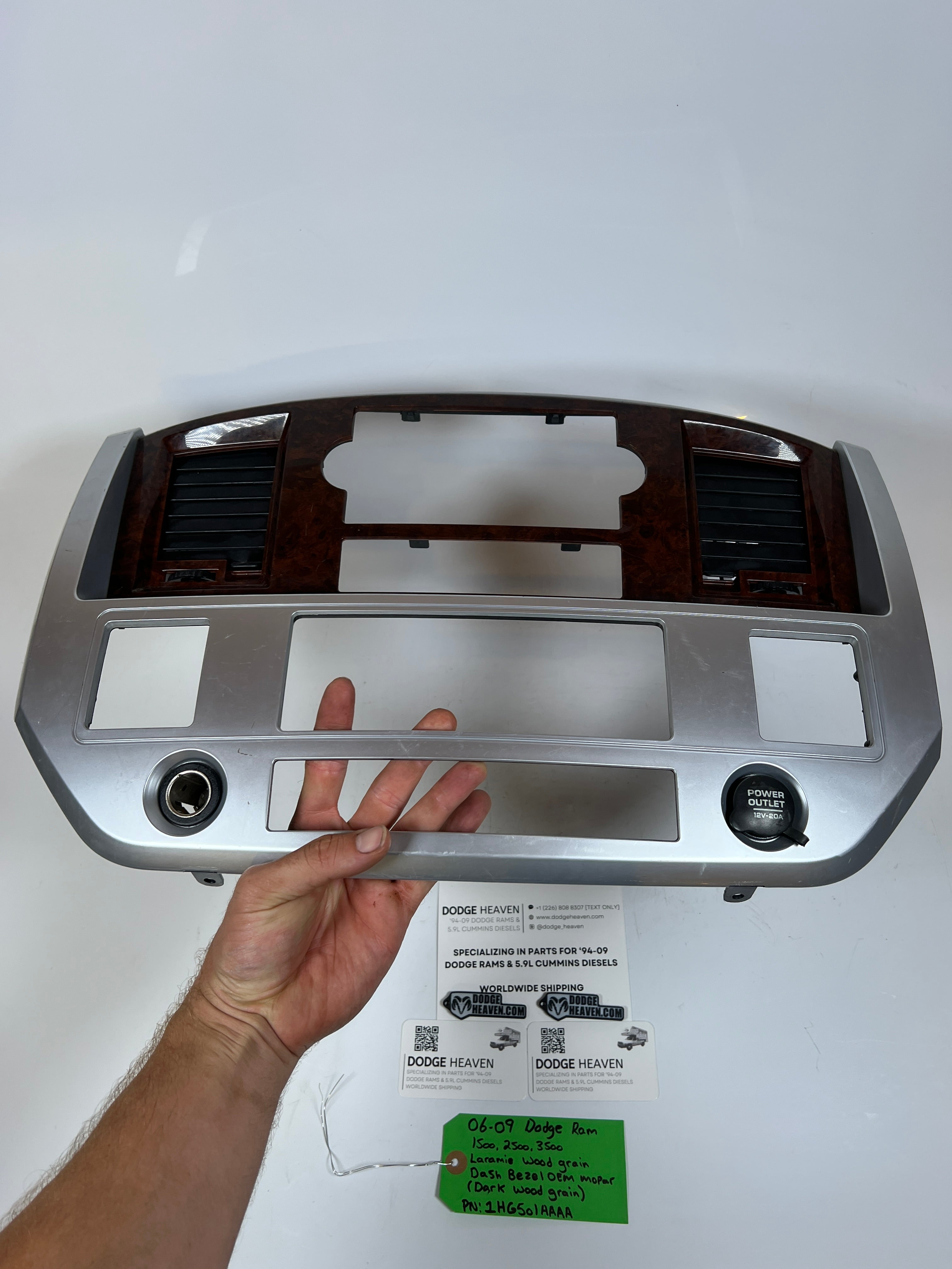 2006-2009 Dodge Ram 1500-3500 Laramie (Dark) Wood Grain Center Dash Bezel