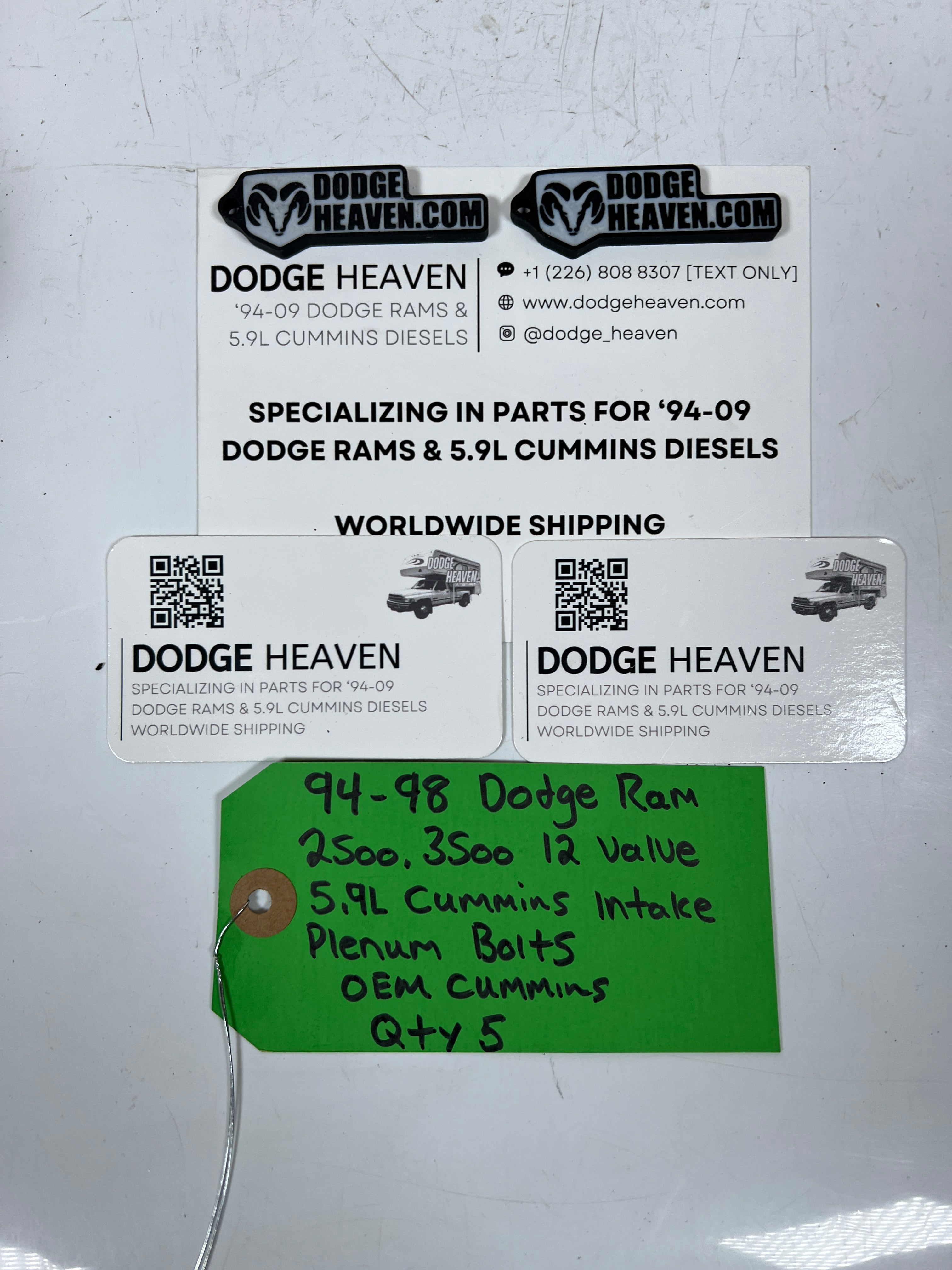 1994-1998 Dodge Ram 12 Valve 5.9L Cummins Intake Plenum Bolts QTY 5