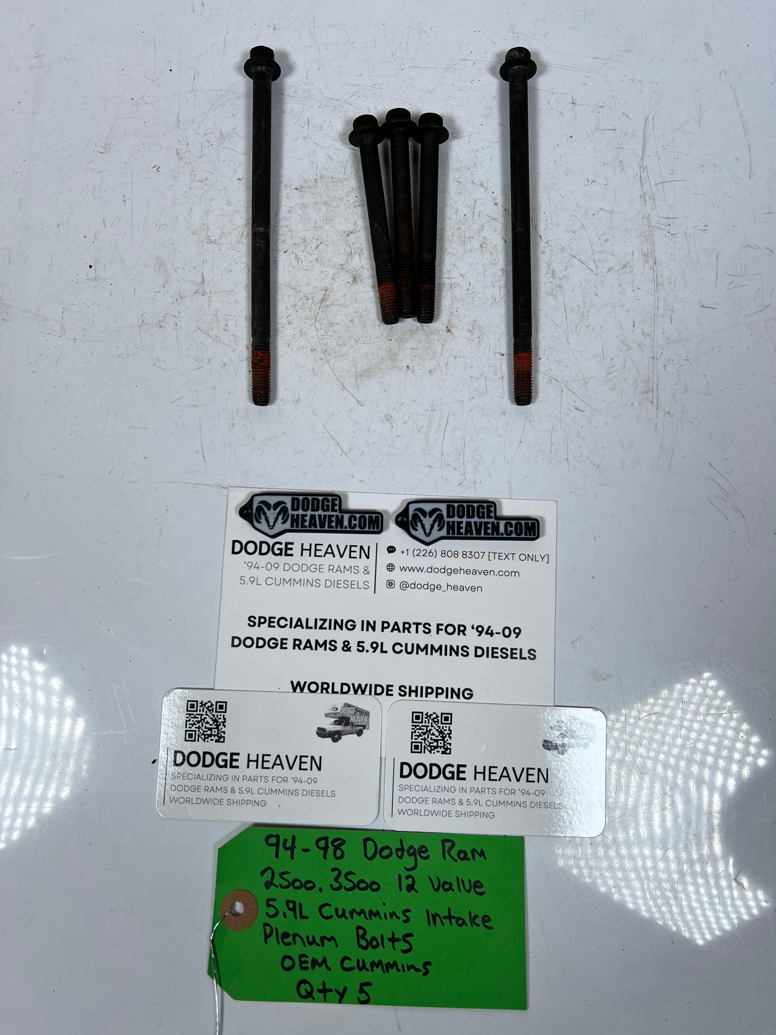 1994-1998 Dodge Ram 12 Valve 5.9L Cummins Intake Plenum Bolts QTY 5