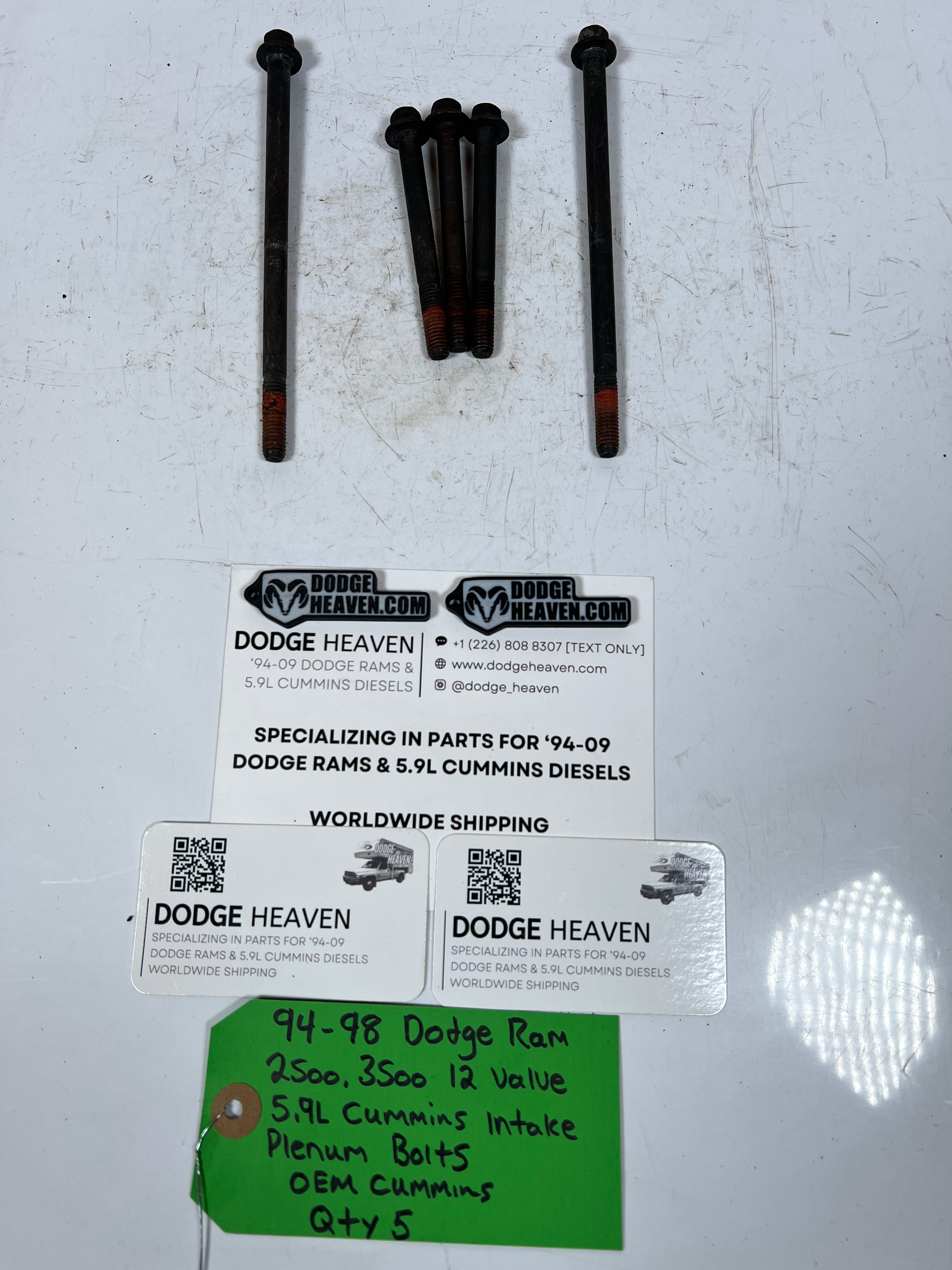 1994-1998 Dodge Ram 12 Valve 5.9L Cummins Intake Plenum Bolts QTY 5