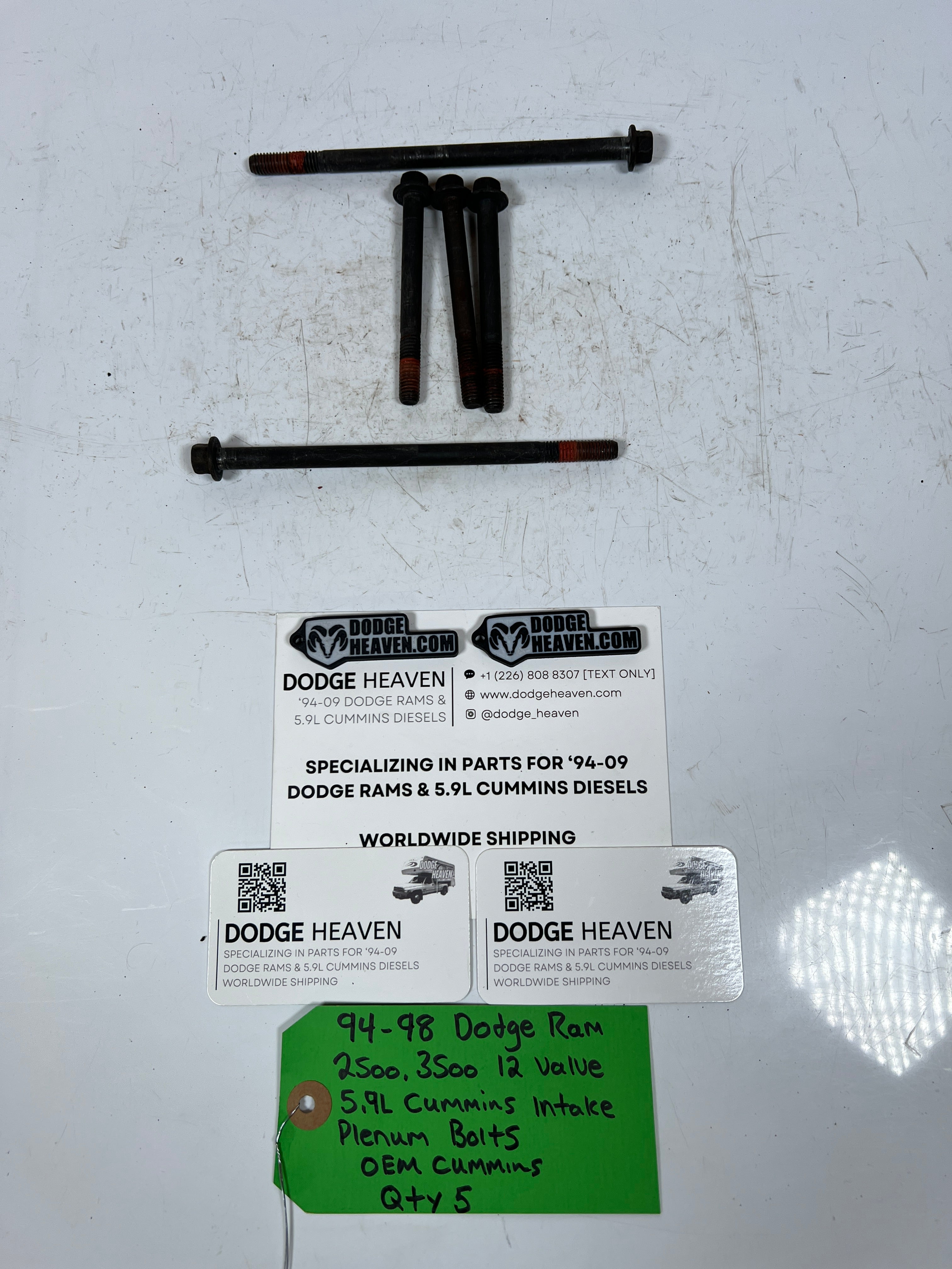 1994-1998 Dodge Ram 12 Valve 5.9L Cummins Intake Plenum Bolts QTY 5
