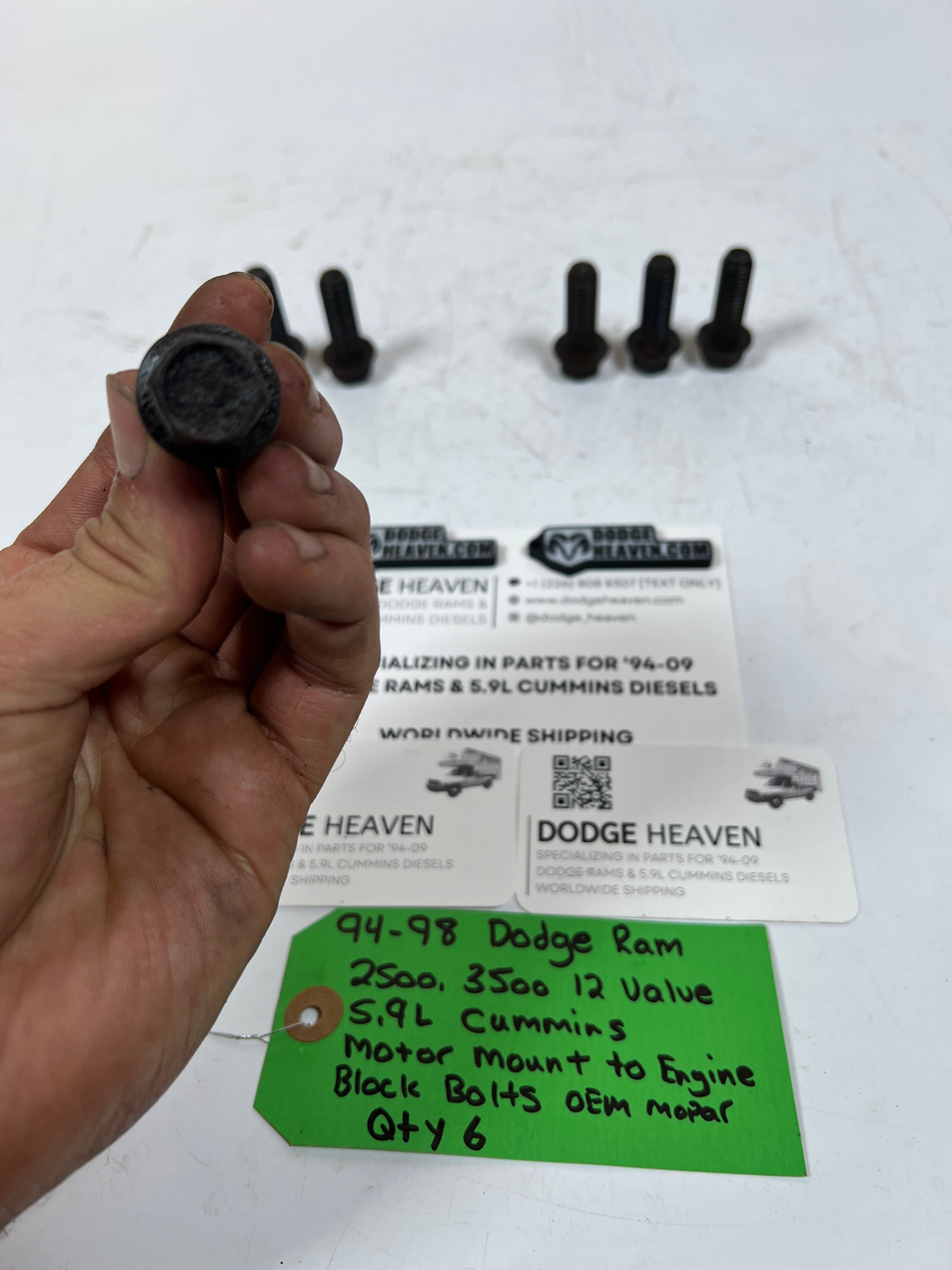 1994-1998 Dodge Ram 12 Valve 5.9L Cummins Motor Mount to Engine Bolts QTY 6