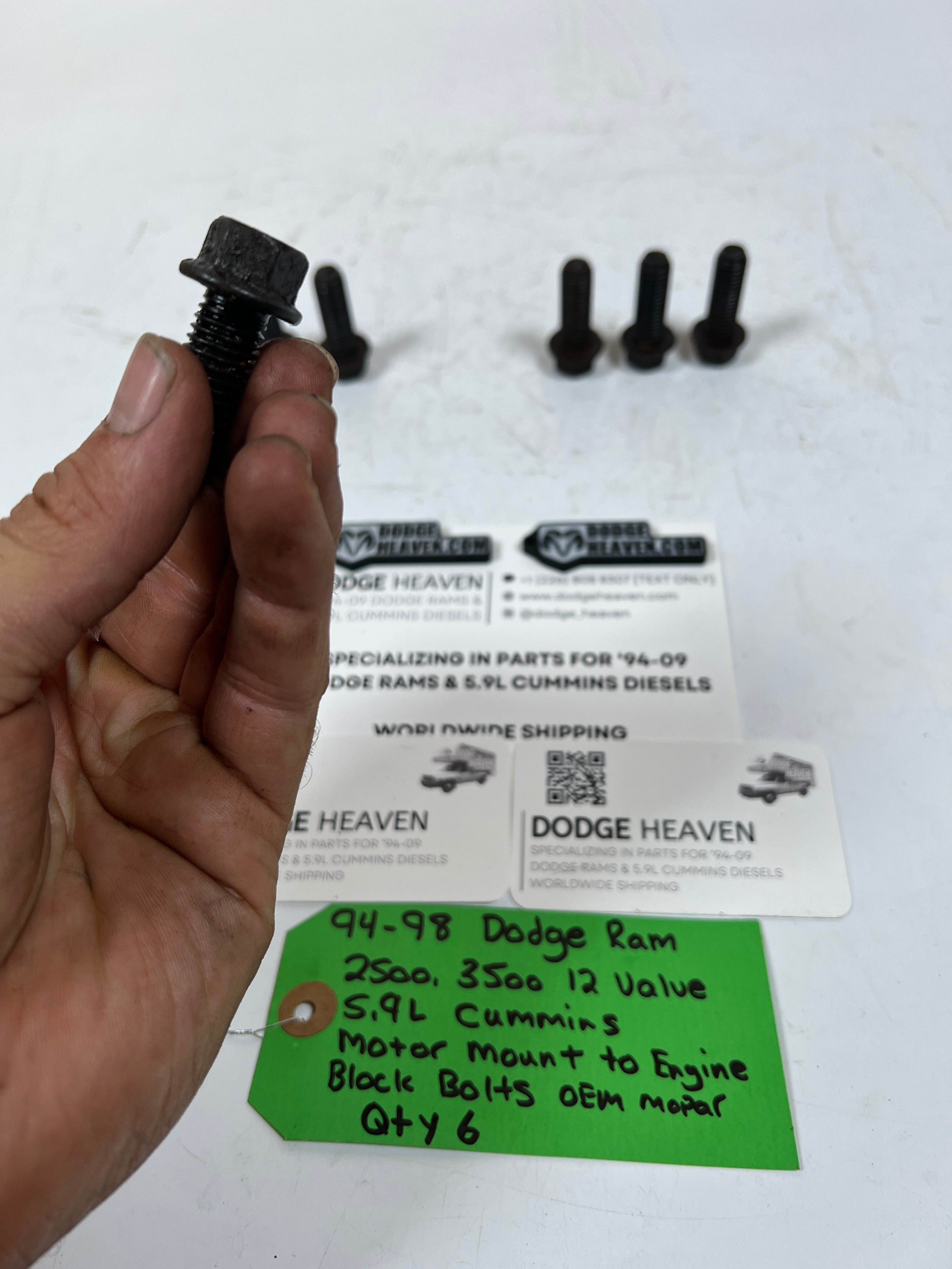 1994-1998 Dodge Ram 12 Valve 5.9L Cummins Motor Mount to Engine Bolts QTY 6