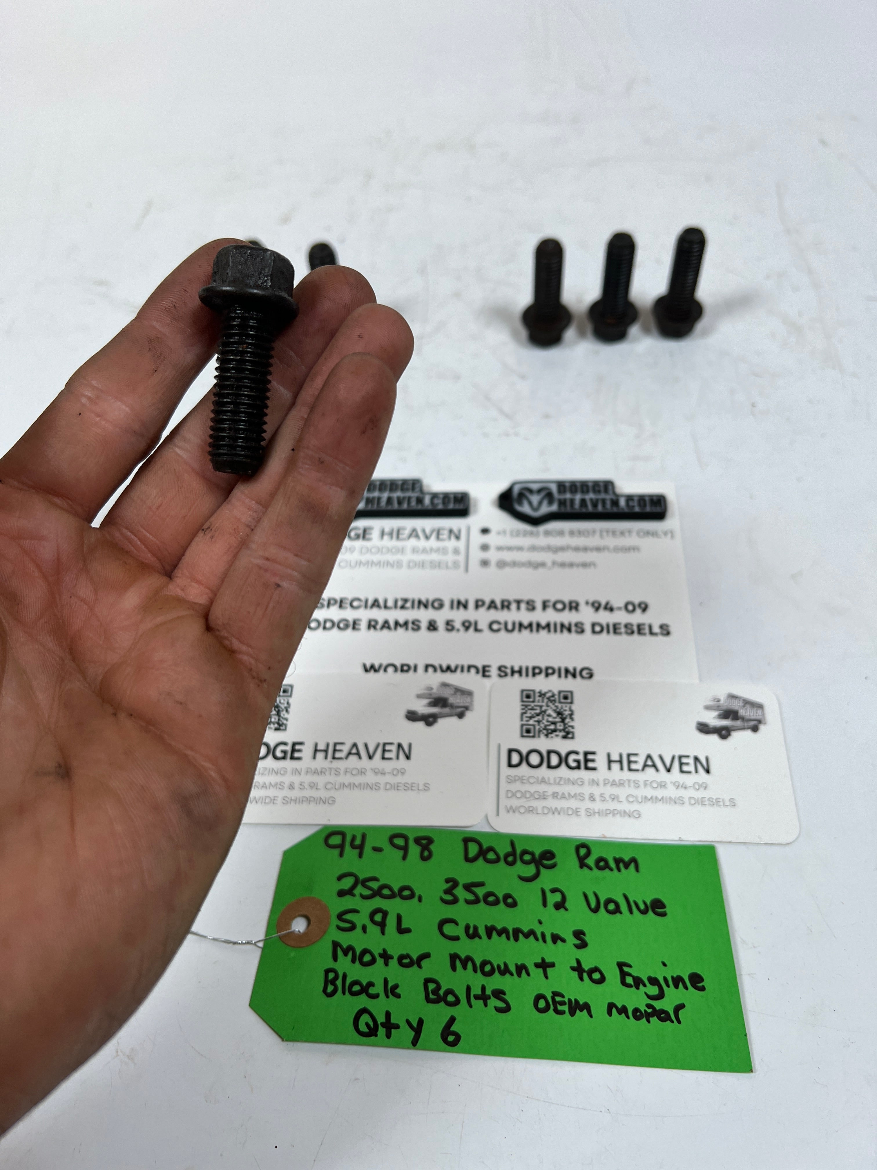 1994-1998 Dodge Ram 12 Valve 5.9L Cummins Motor Mount to Engine Bolts QTY 6