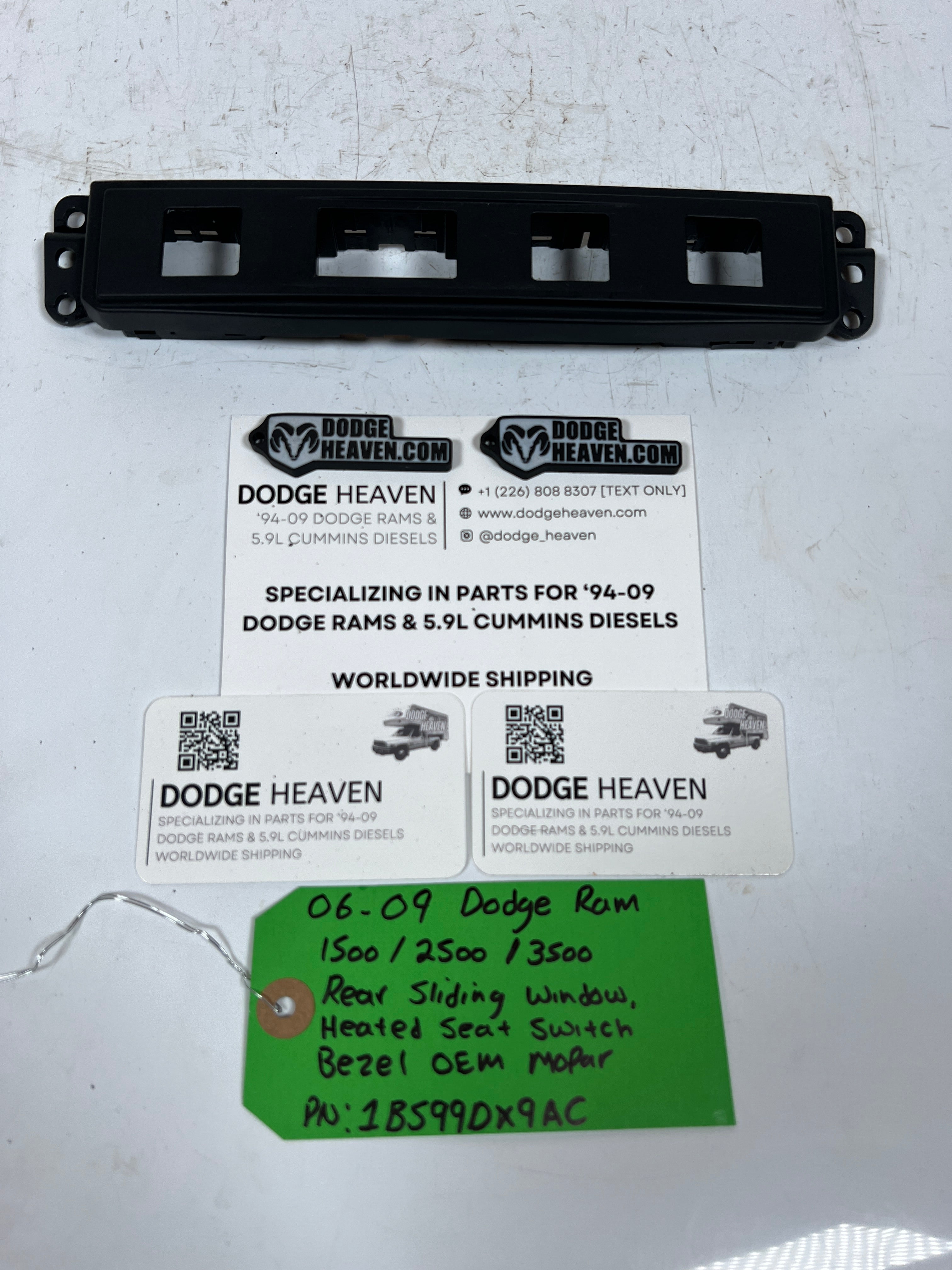 2006-2009 Dodge Ram 1500-3500 Rear Sliding Window Heated Seat Switch Bezel