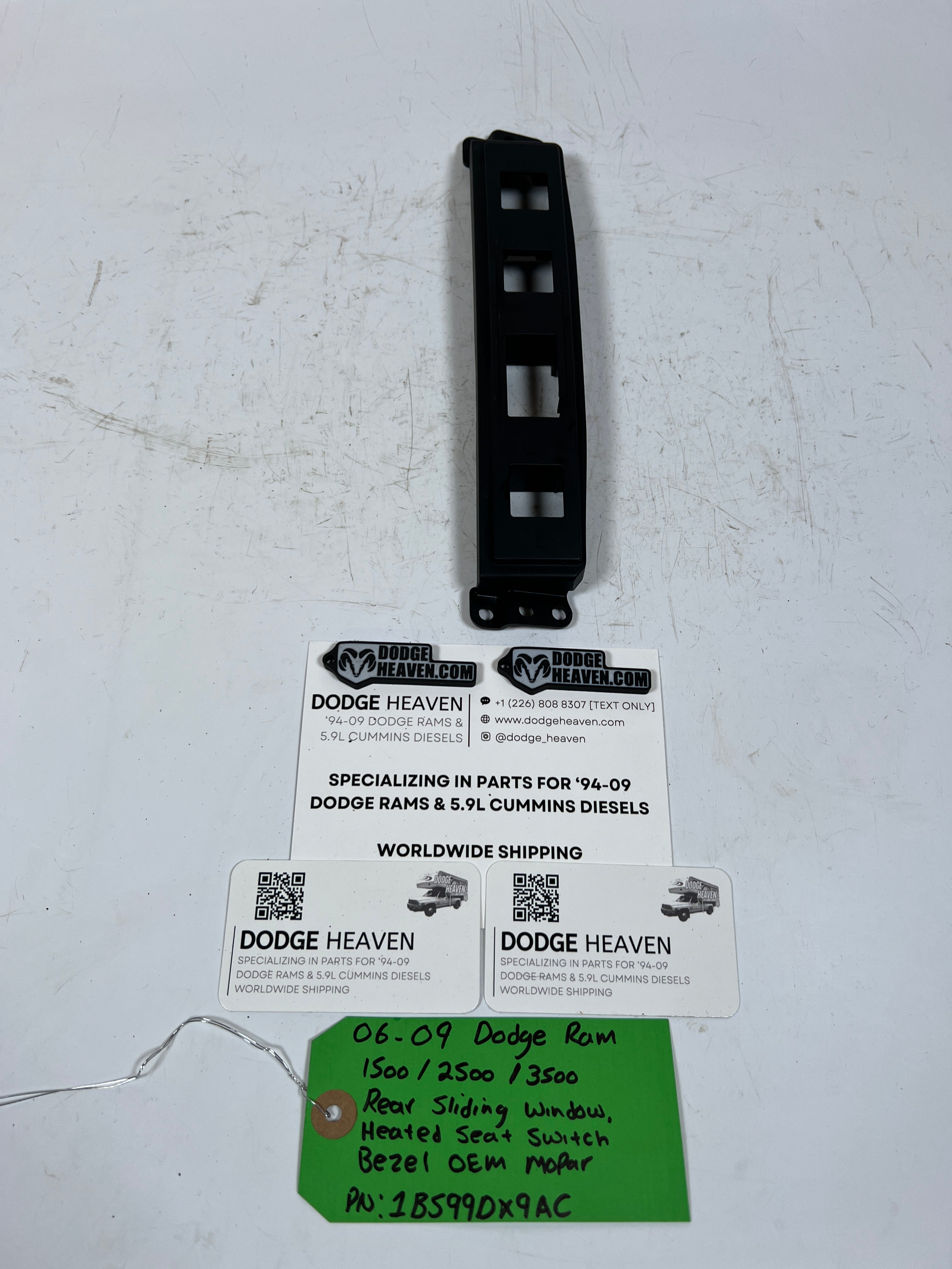 2006-2009 Dodge Ram 1500-3500 Rear Sliding Window Heated Seat Switch Bezel