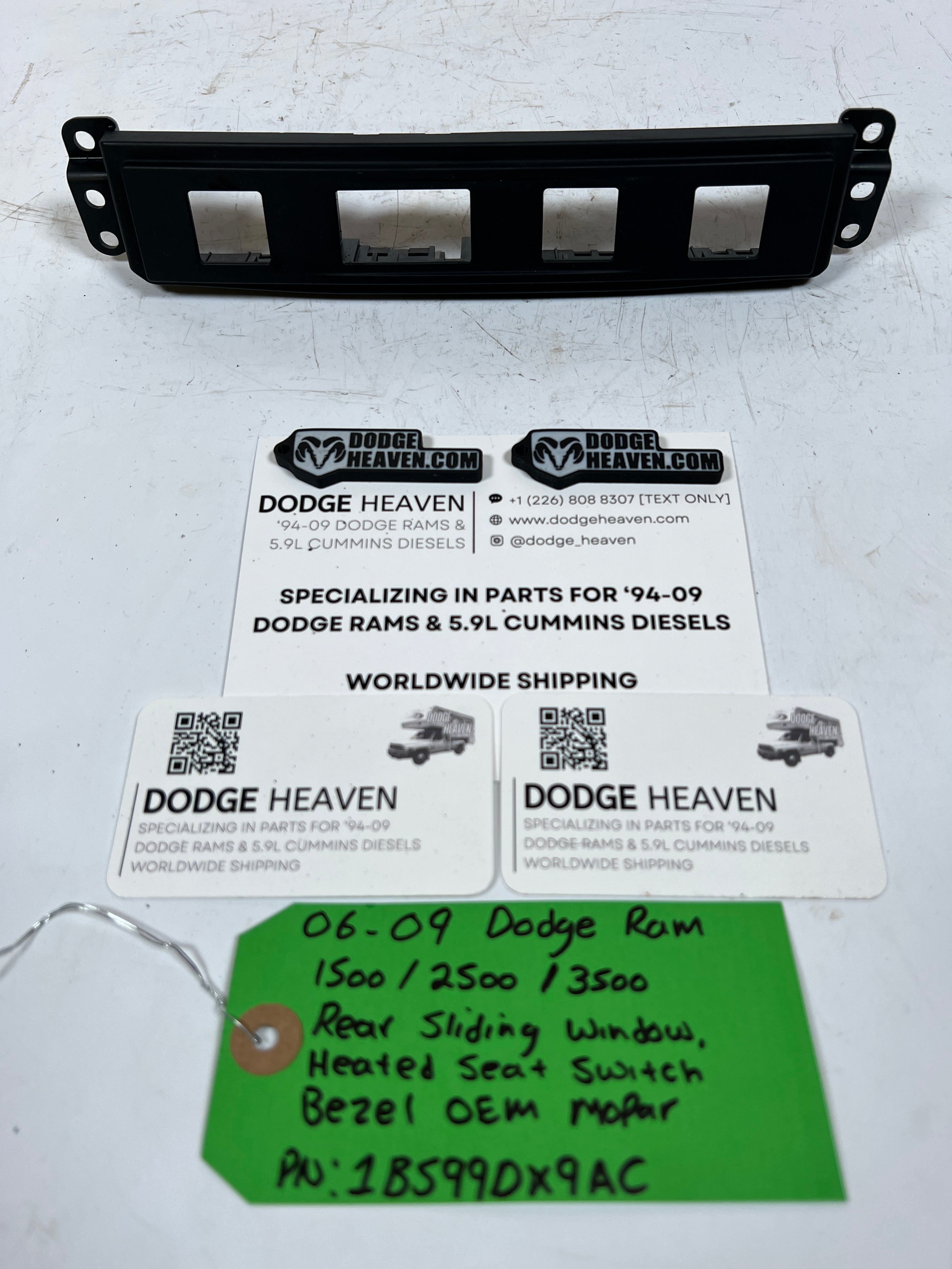 2006-2009 Dodge Ram 1500-3500 Rear Sliding Window Heated Seat Switch Bezel