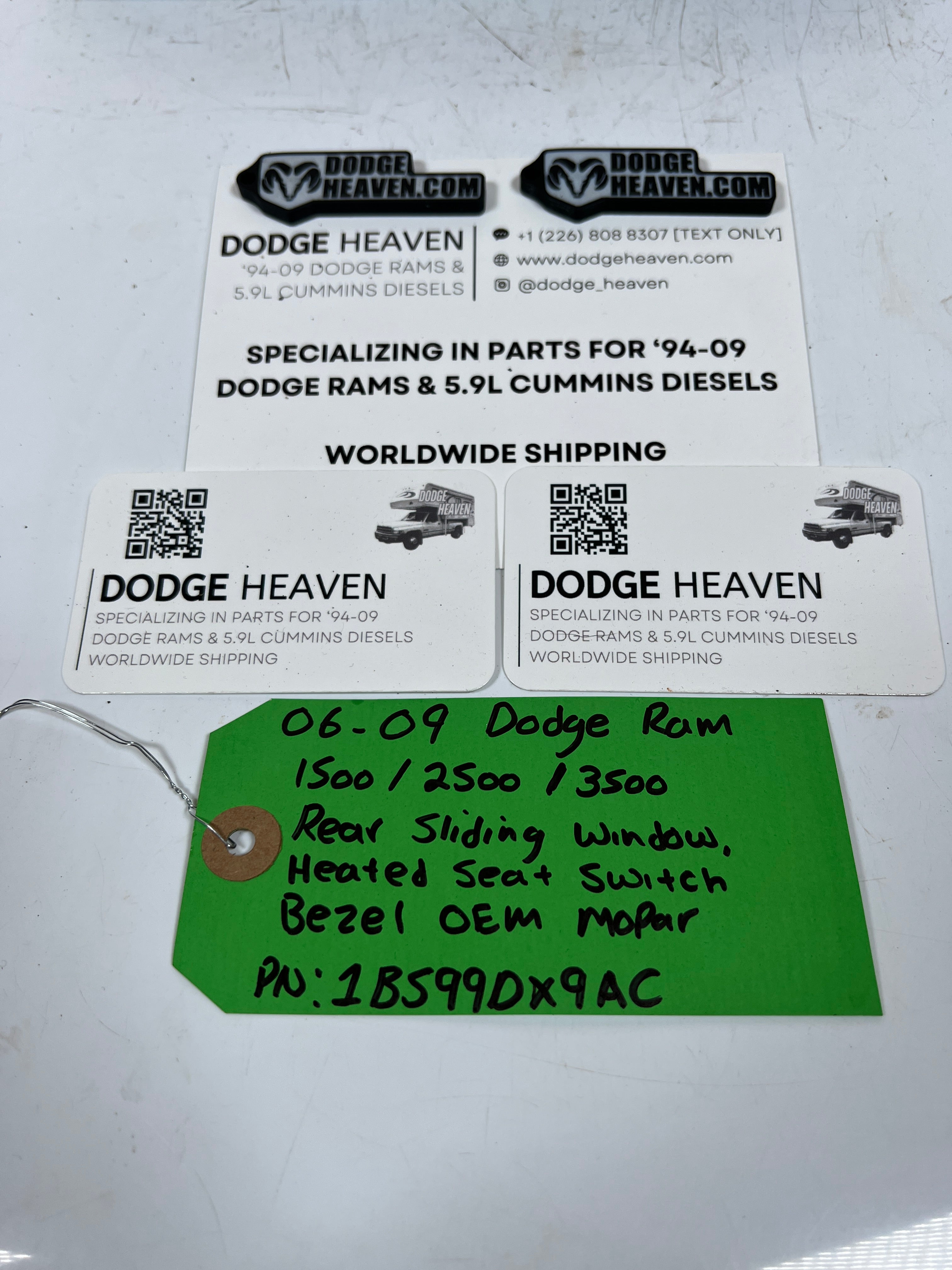 2006-2009 Dodge Ram 1500-3500 Rear Sliding Window Heated Seat Switch Bezel