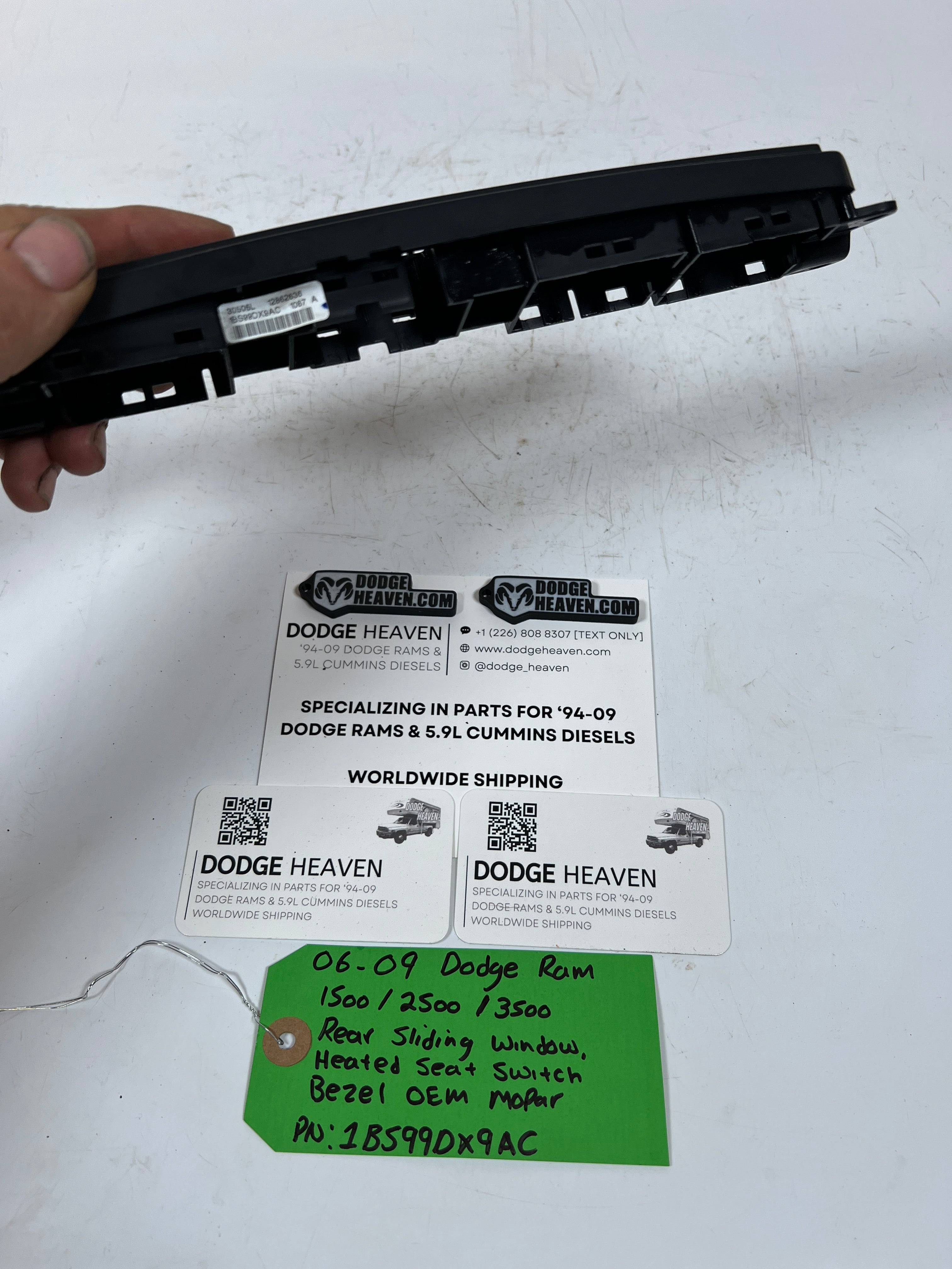 2006-2009 Dodge Ram 1500-3500 Rear Sliding Window Heated Seat Switch Bezel
