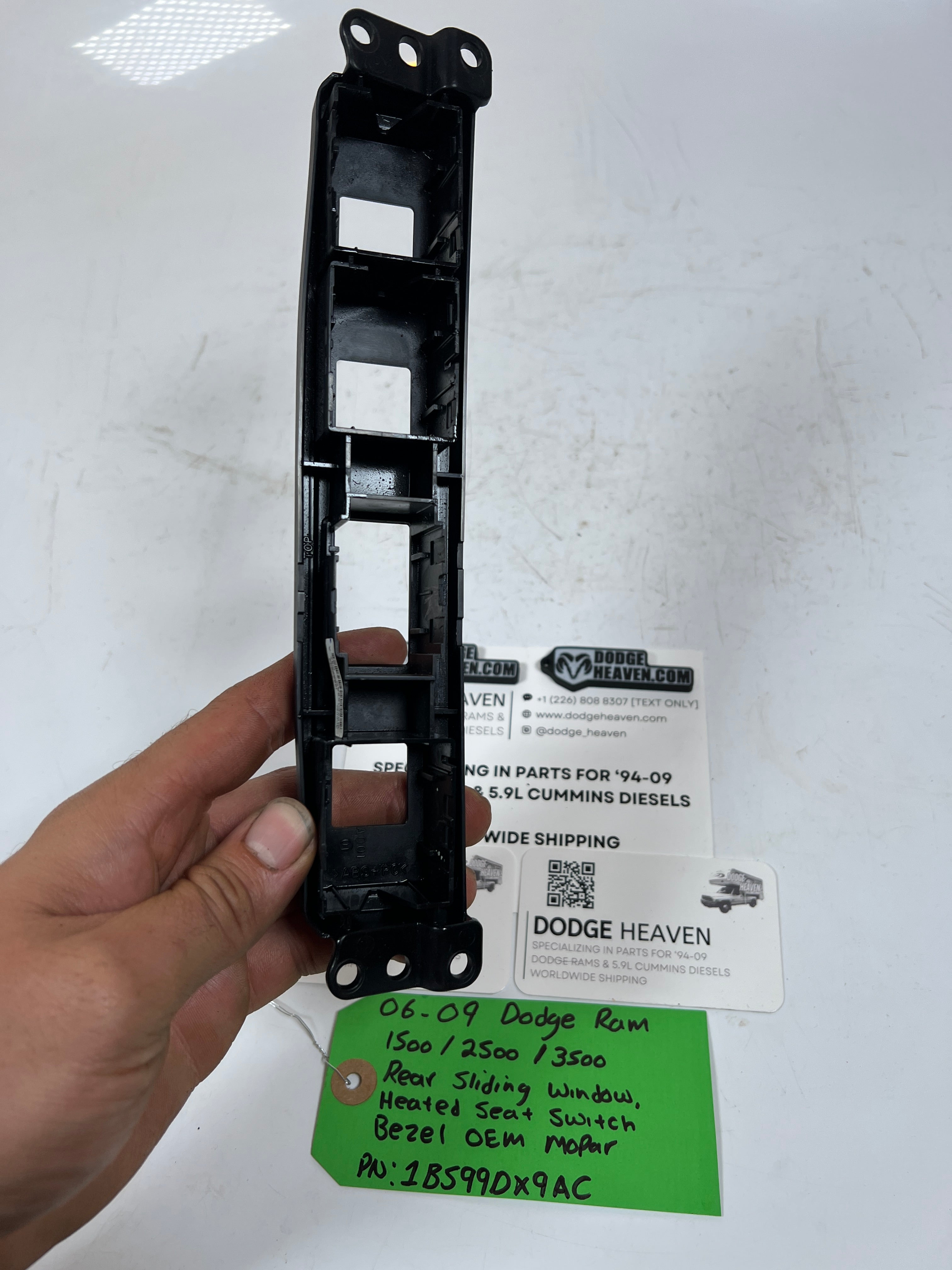 2006-2009 Dodge Ram 1500-3500 Rear Sliding Window Heated Seat Switch Bezel