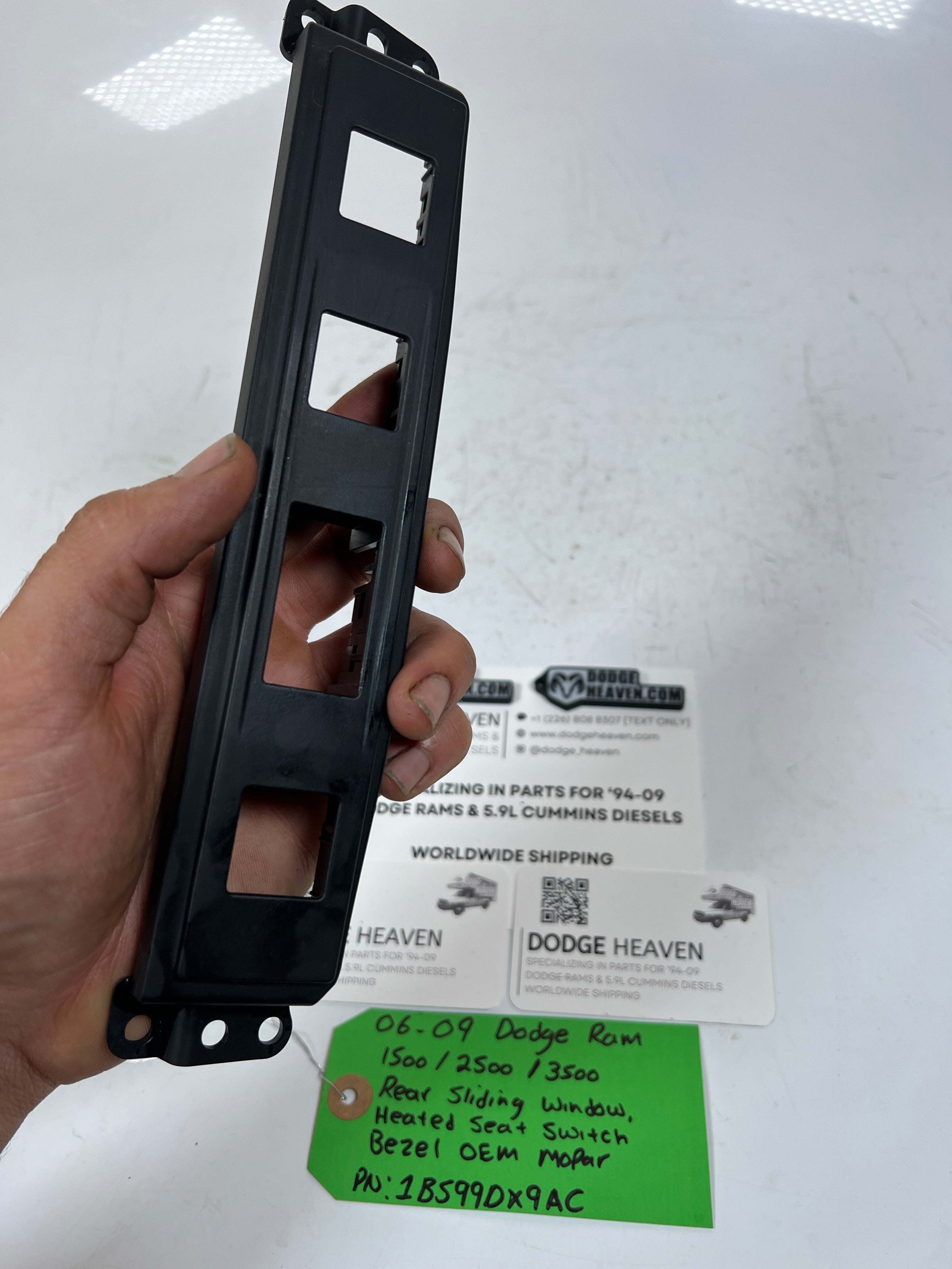 2006-2009 Dodge Ram 1500-3500 Rear Sliding Window Heated Seat Switch Bezel