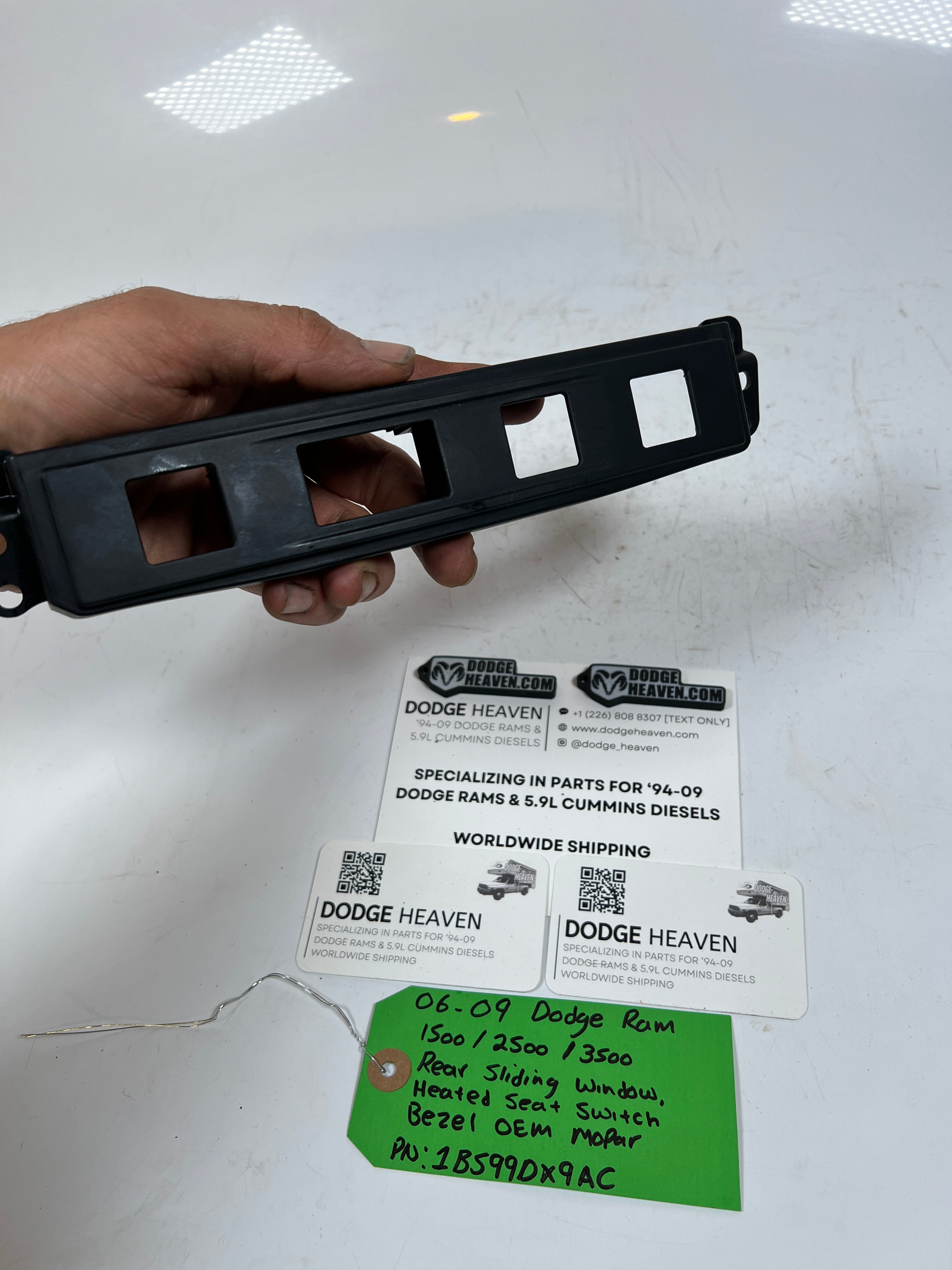2006-2009 Dodge Ram 1500-3500 Rear Sliding Window Heated Seat Switch Bezel
