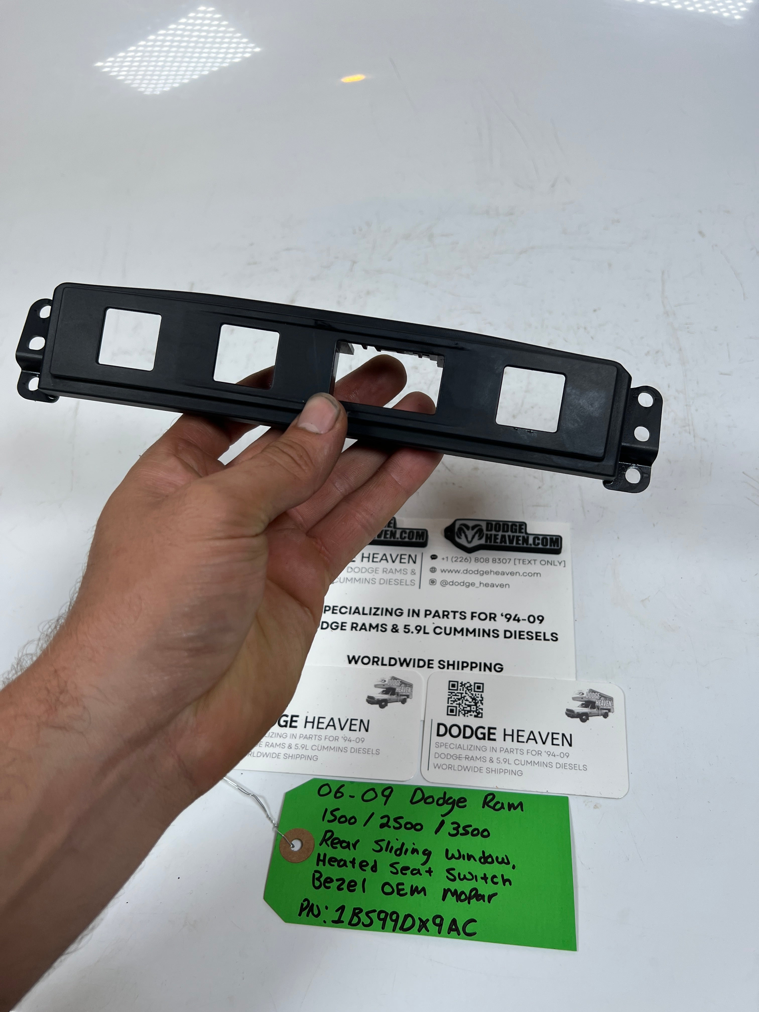 2006-2009 Dodge Ram 1500-3500 Rear Sliding Window Heated Seat Switch Bezel