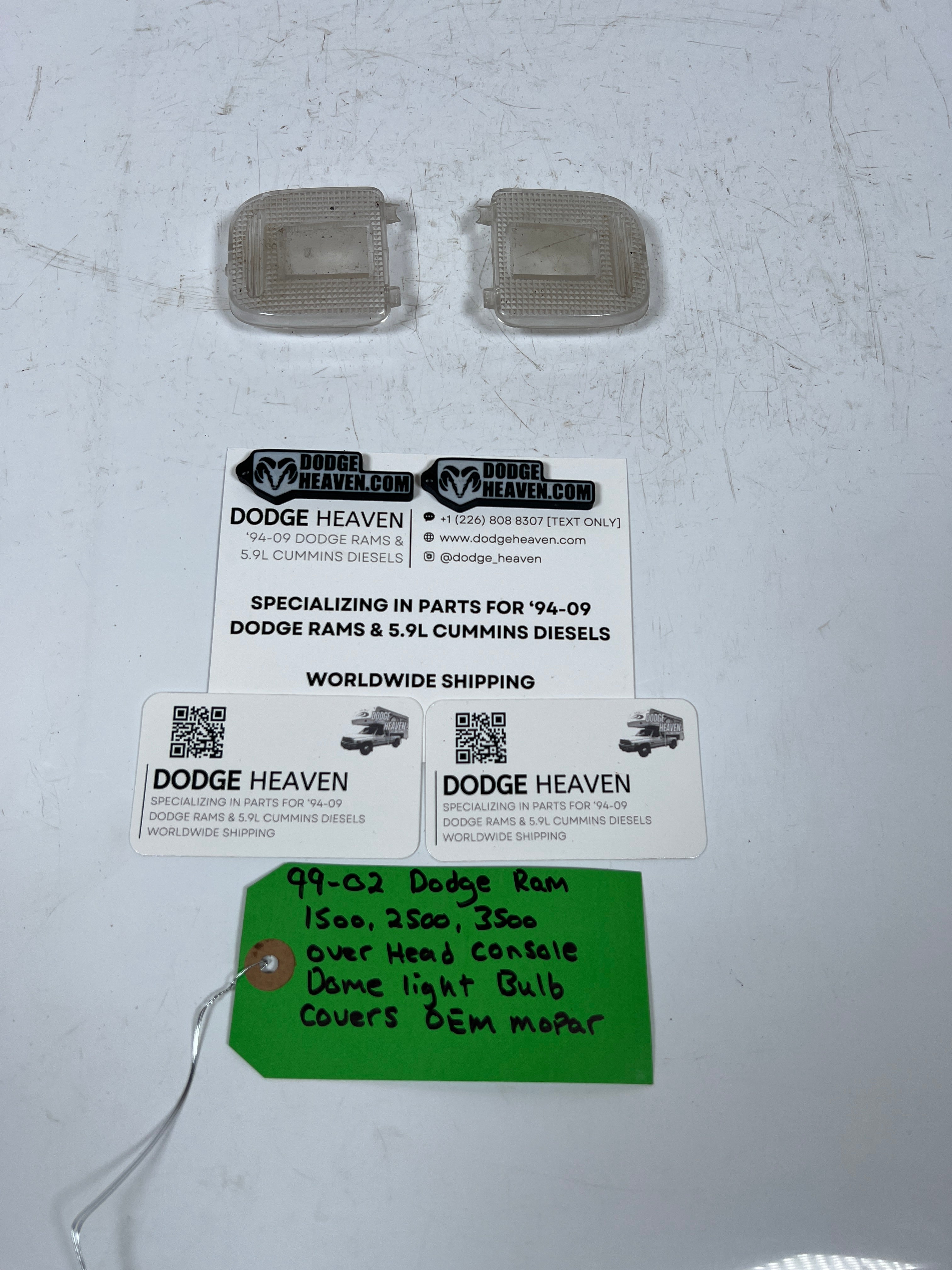1999-2002 Dodge Ram 1500-3500 Overhead Console Dome Light Bulb Covers Qty 2