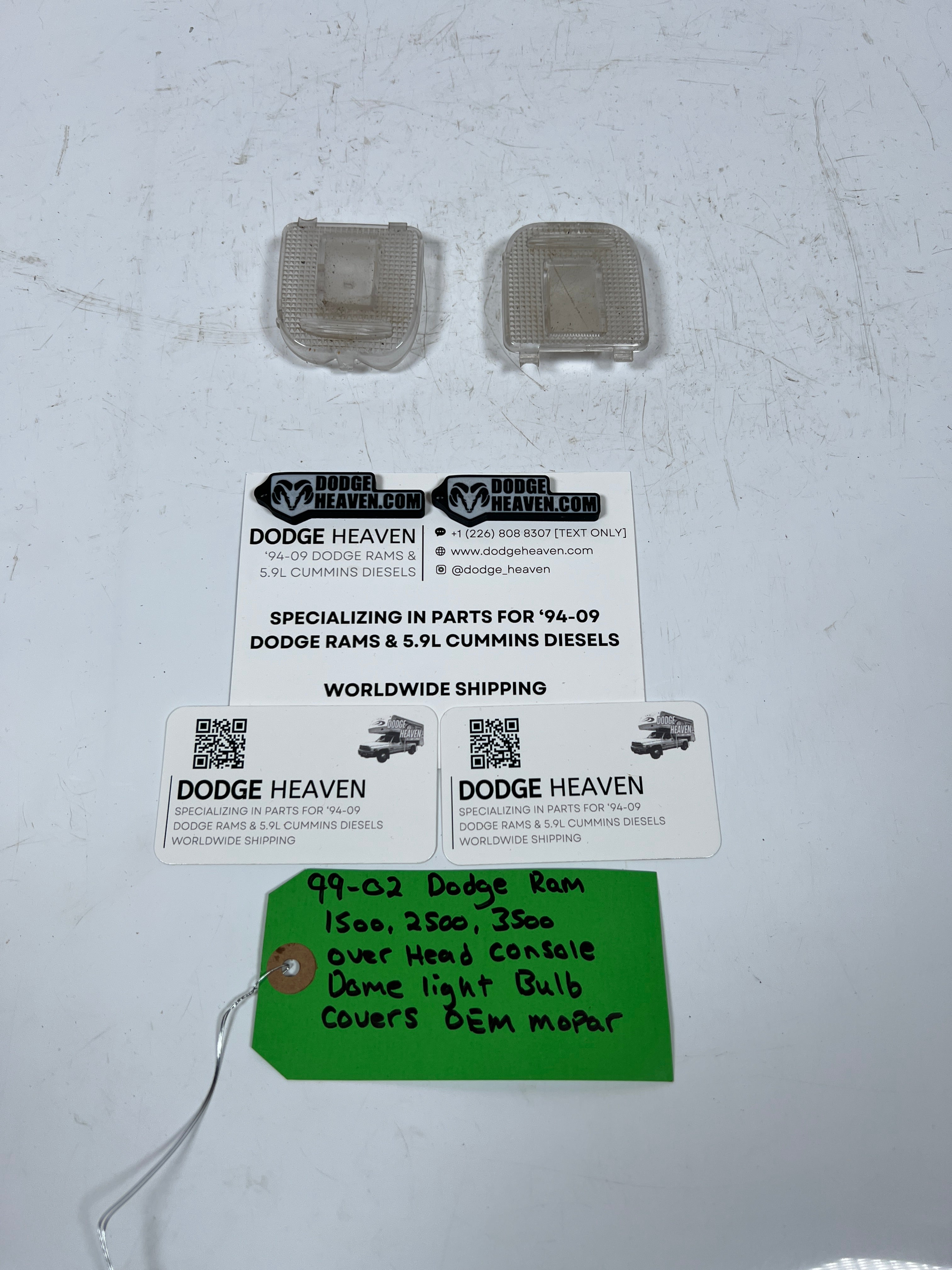1999-2002 Dodge Ram 1500-3500 Overhead Console Dome Light Bulb Covers Qty 2