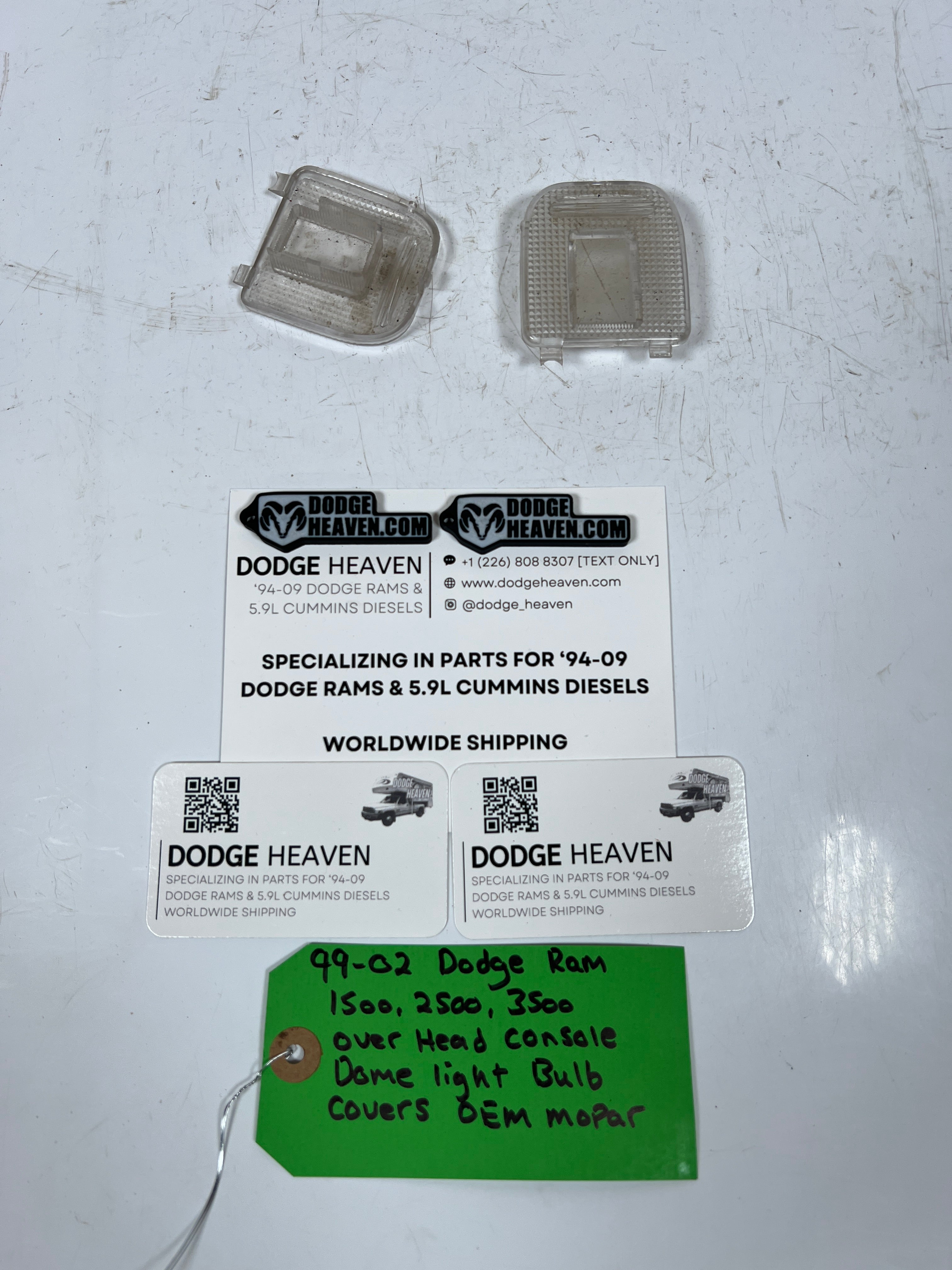 1999-2002 Dodge Ram 1500-3500 Overhead Console Dome Light Bulb Covers Qty 2