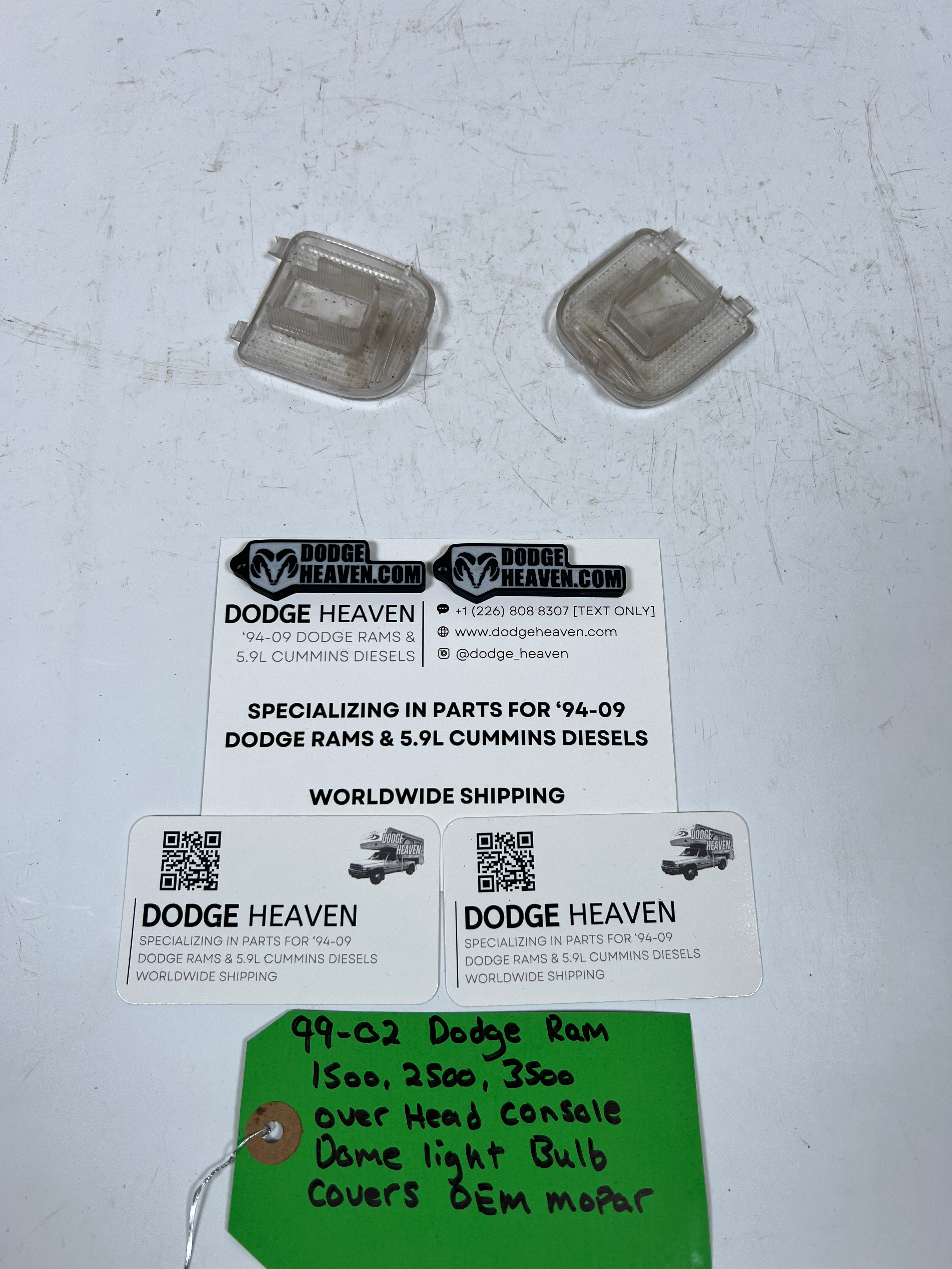 1999-2002 Dodge Ram 1500-3500 Overhead Console Dome Light Bulb Covers Qty 2