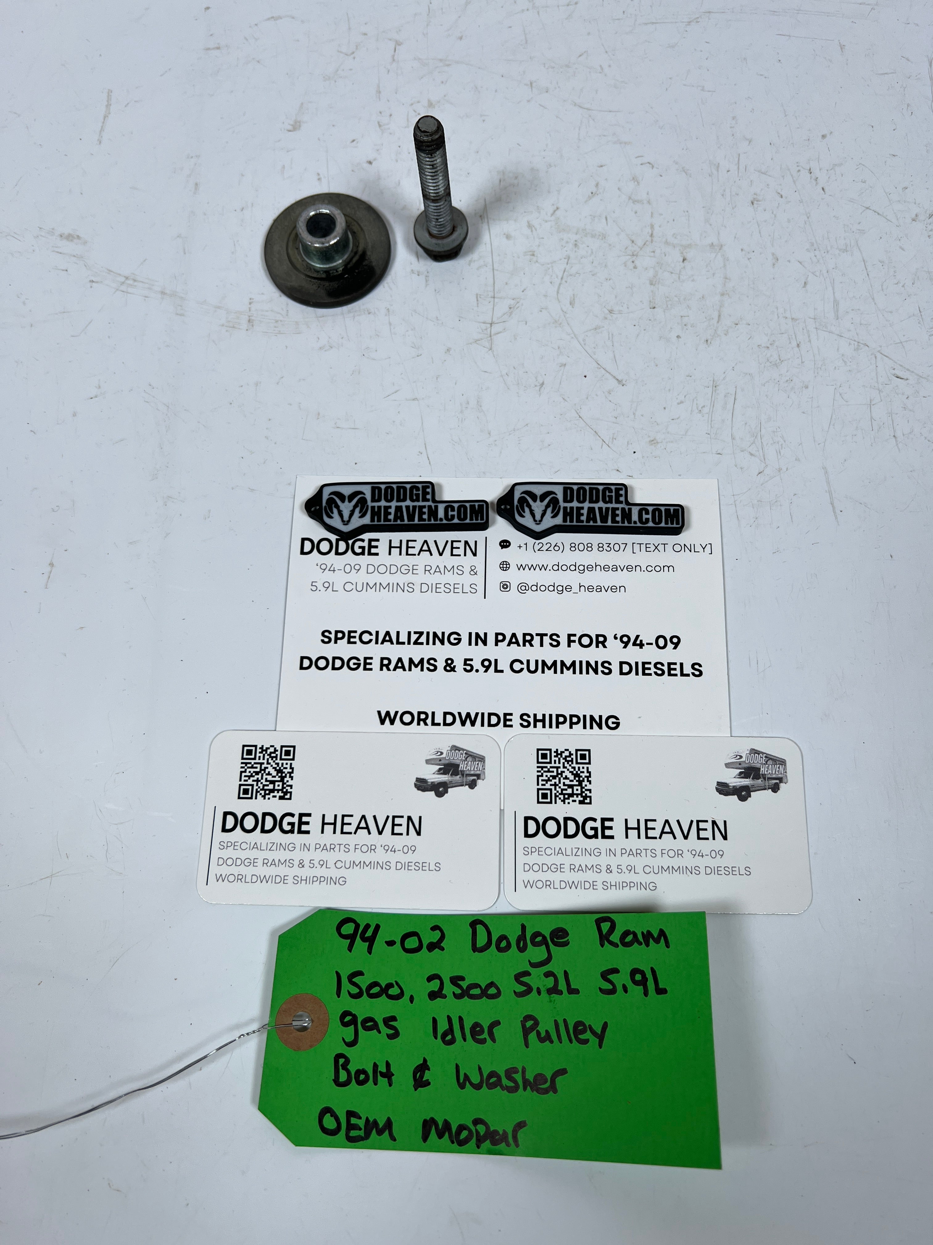 1994-2002 Dodge Ram 5.2L 5.9L Gas Magnum Idler Pulley Bolt & Washer