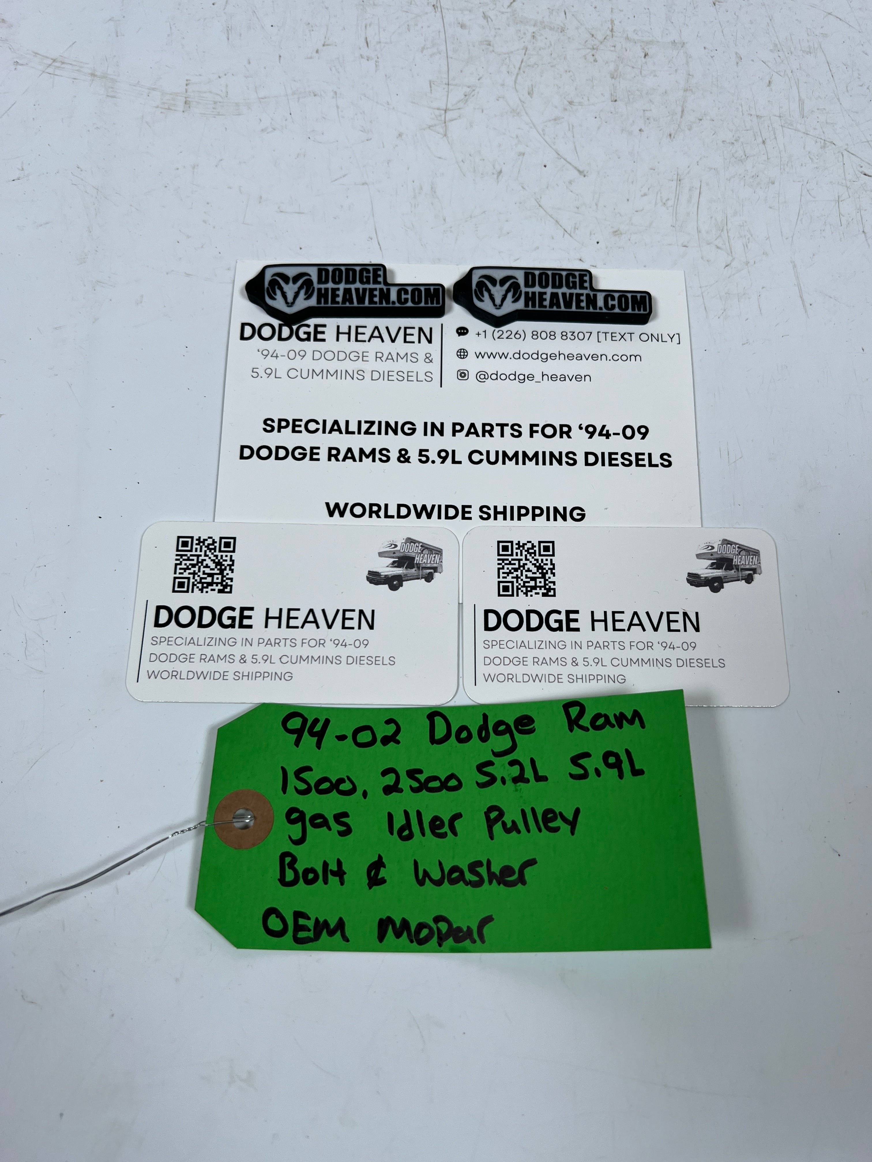 1994-2002 Dodge Ram 5.2L 5.9L Gas Magnum Idler Pulley Bolt & Washer