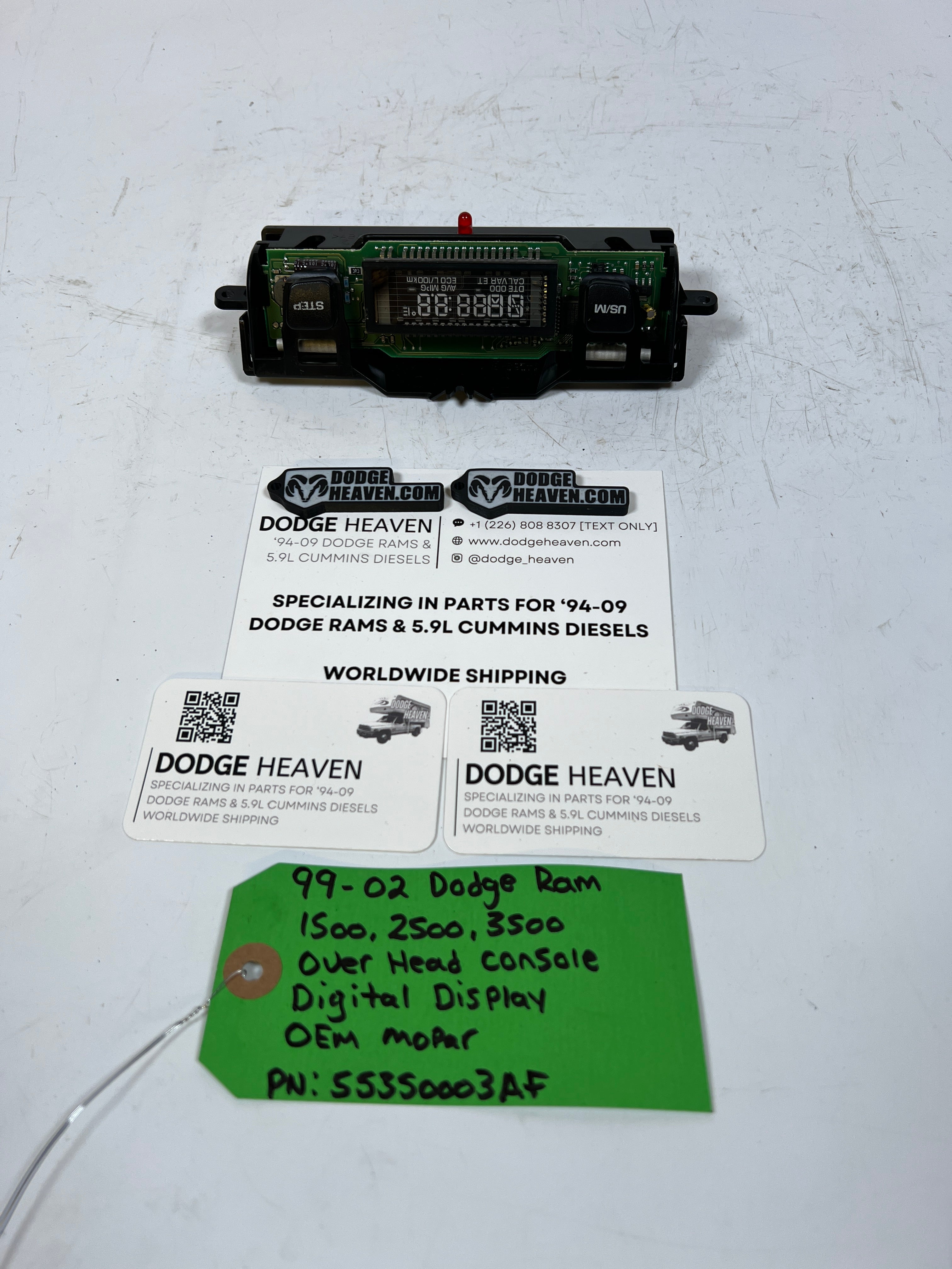 1999-2002 Dodge Ram 1500-3500 Overhead Console Digital Display