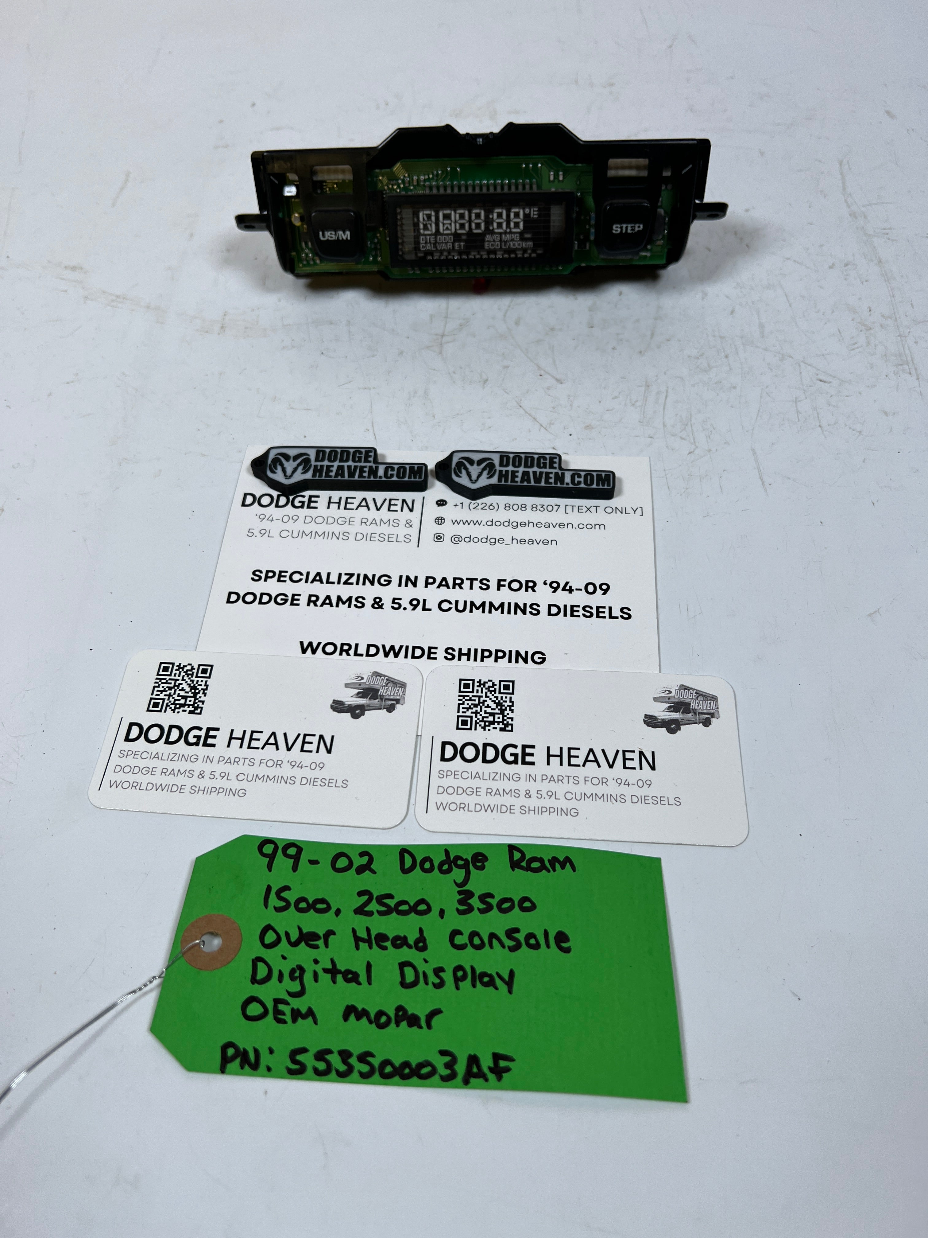 1999-2002 Dodge Ram 1500-3500 Overhead Console Digital Display