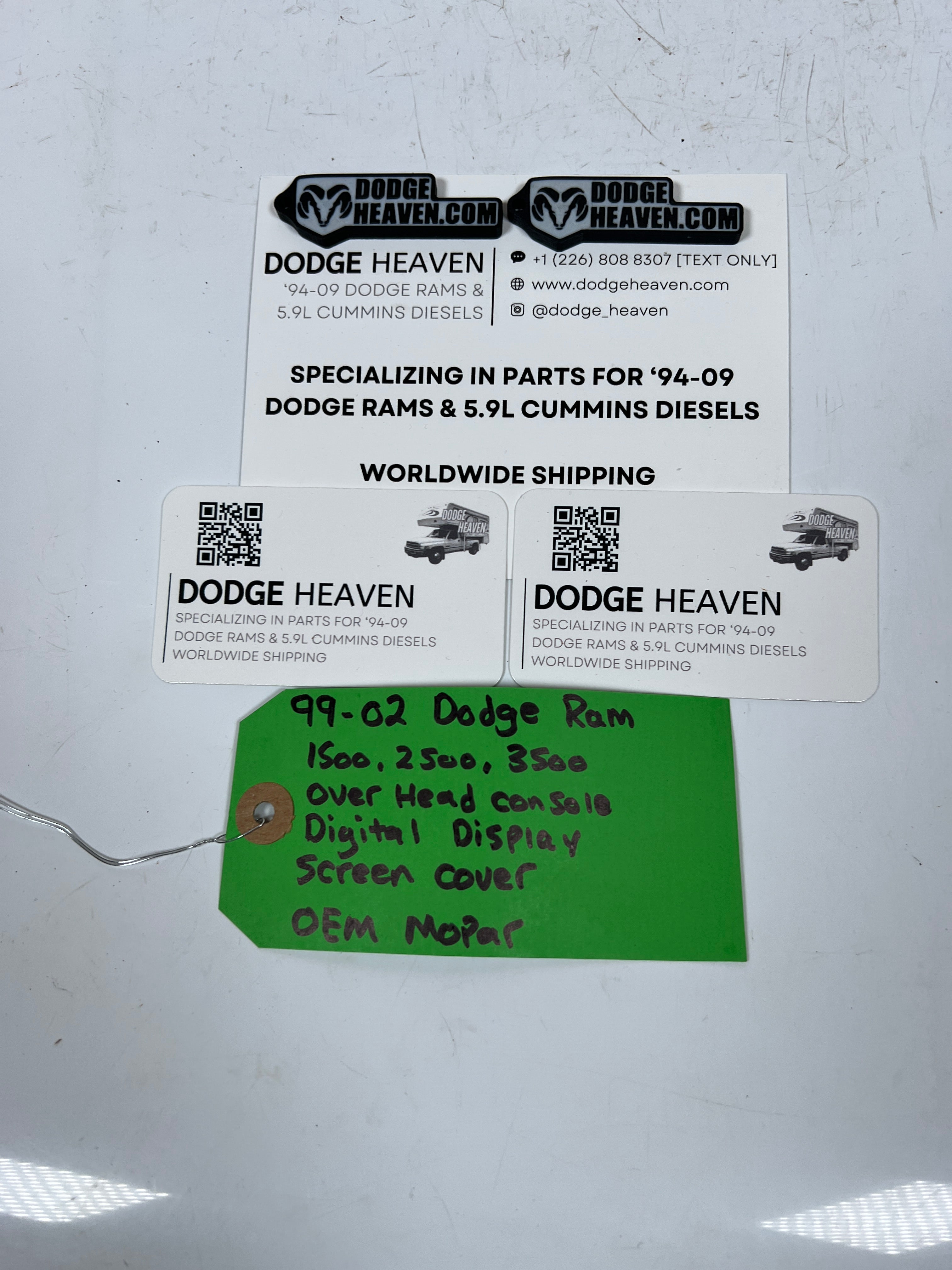 1999-2002 Dodge Ram 1500-3500 Overhead Console Digital Display Screen Cover