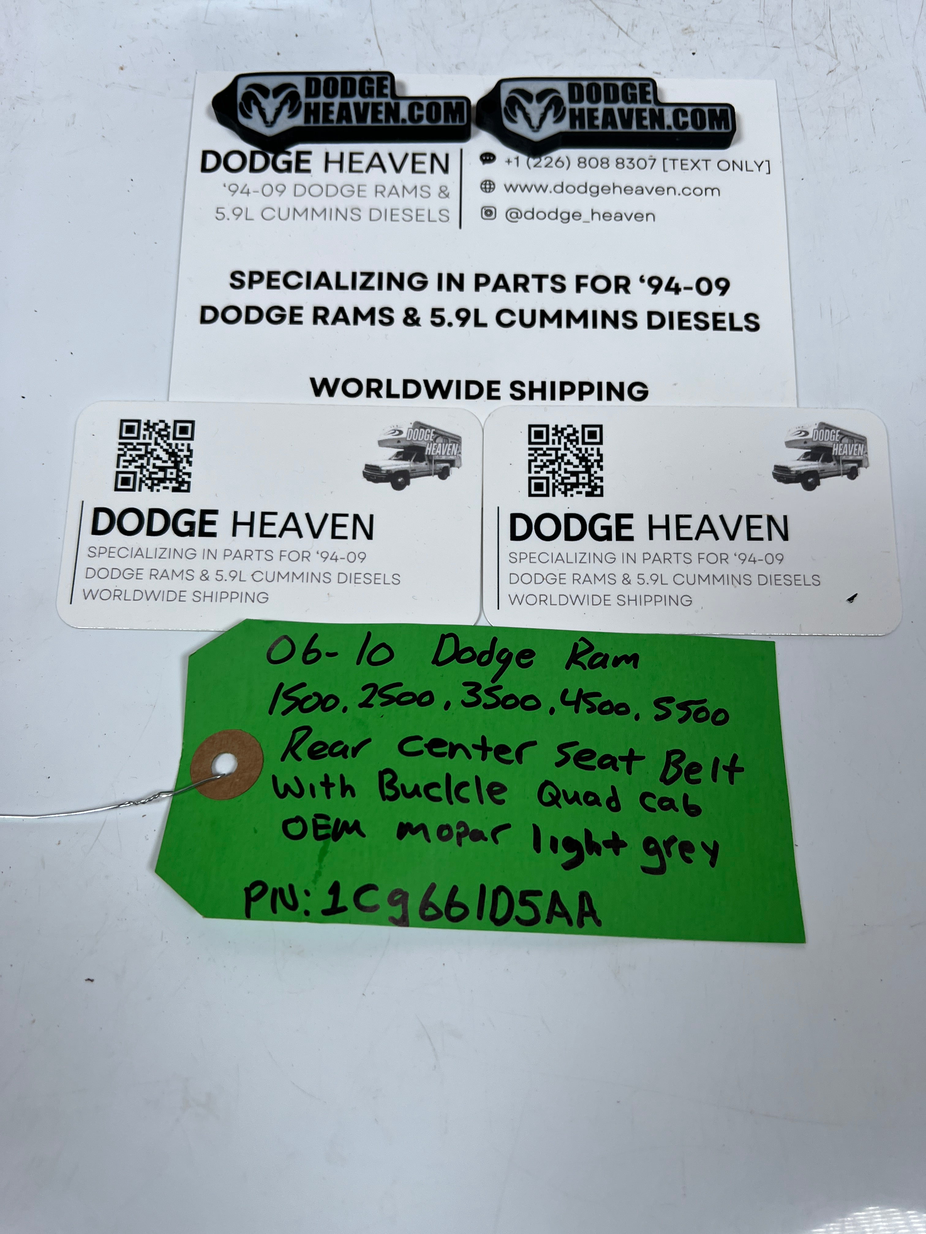 2006-2010 Dodge Ram 1500-5500 Rear Center Seat Belt & Buckle