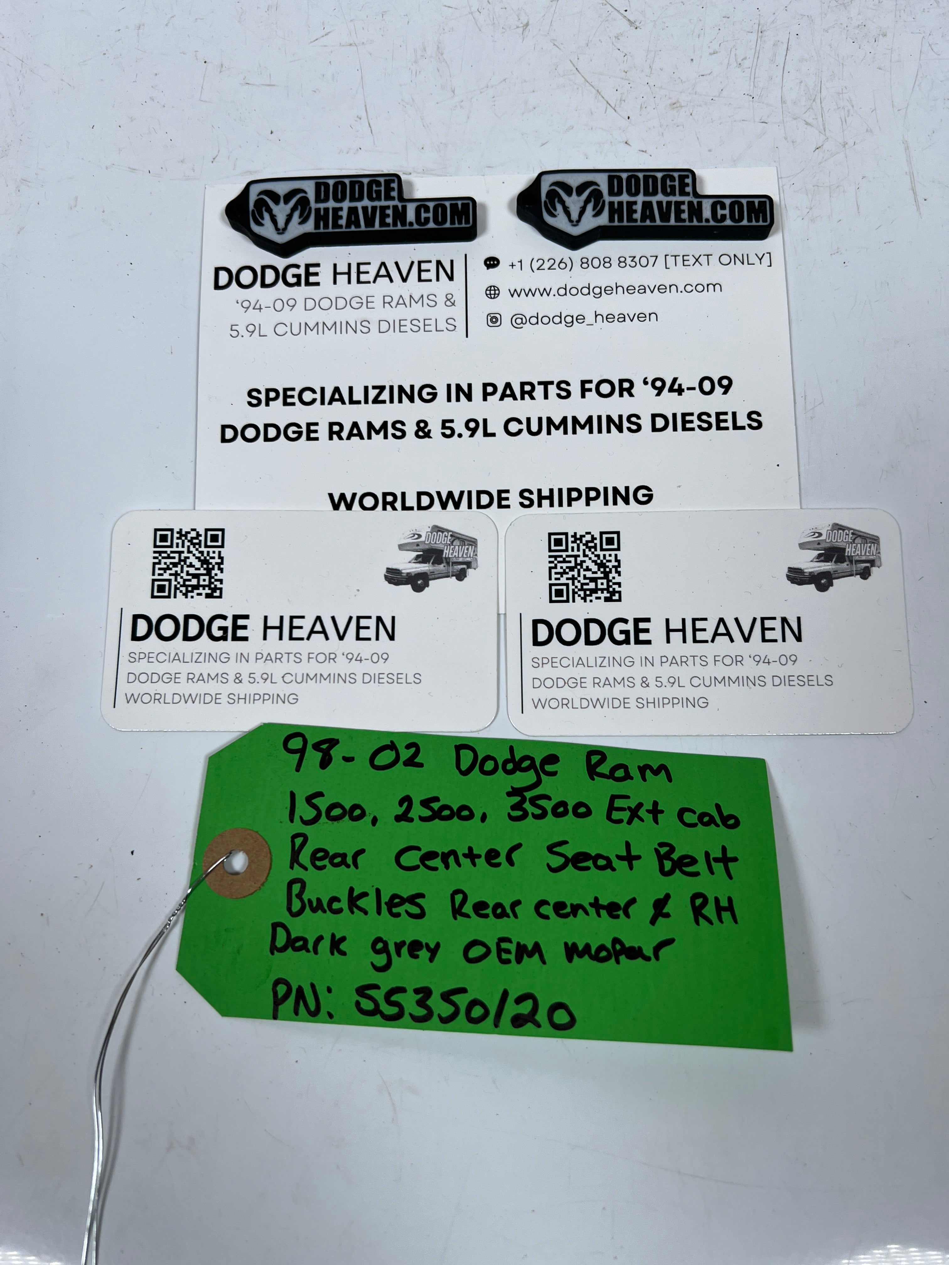 1998-2002 Dodge Ram 1500-3500 Rear Center Seat Belt Buckles LH & RH