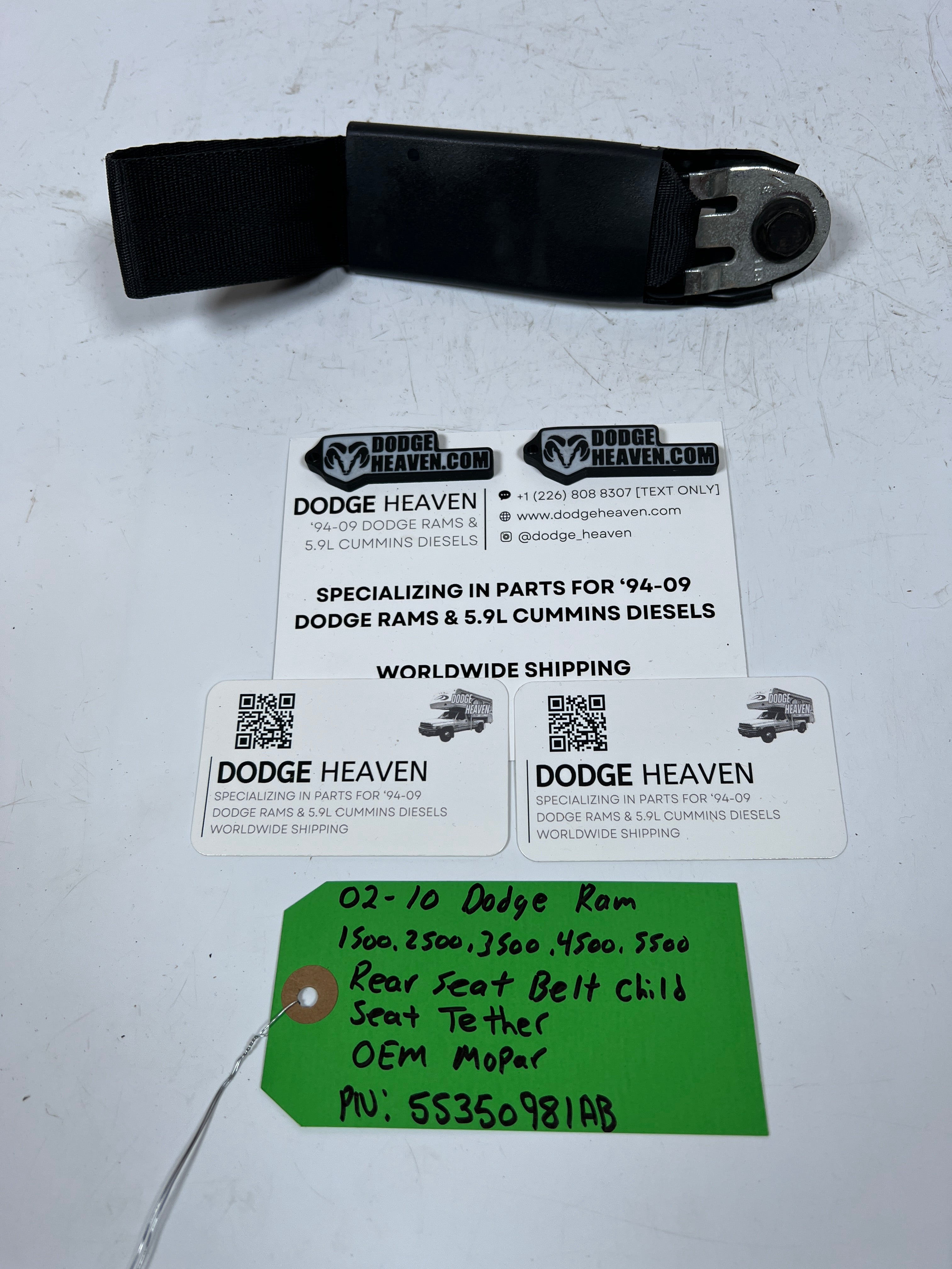 2002-2010 Dodge Ram 1500-5500 Rear Seat Belt, Child Seat Tehter
