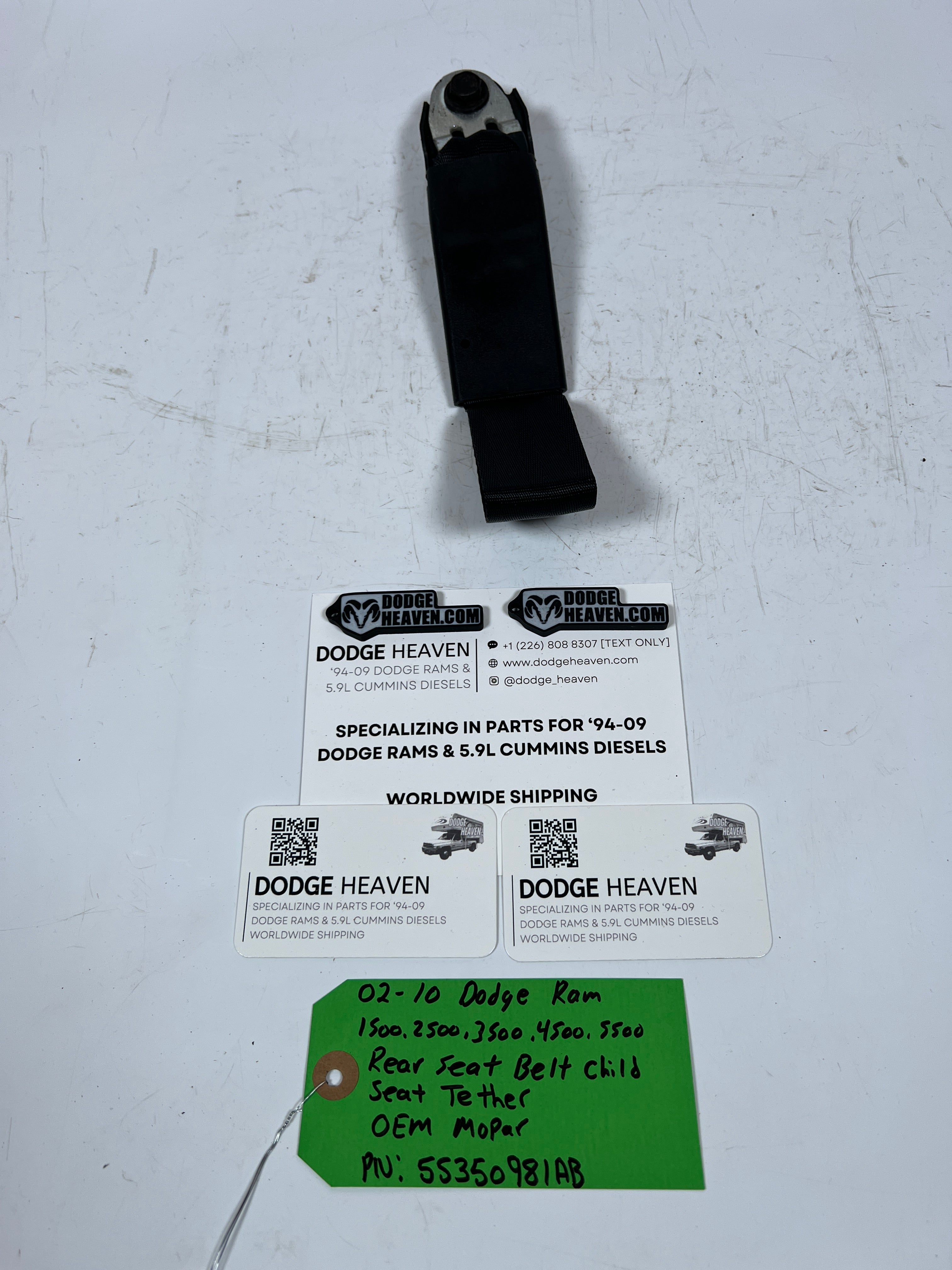 2002-2010 Dodge Ram 1500-5500 Rear Seat Belt, Child Seat Tehter