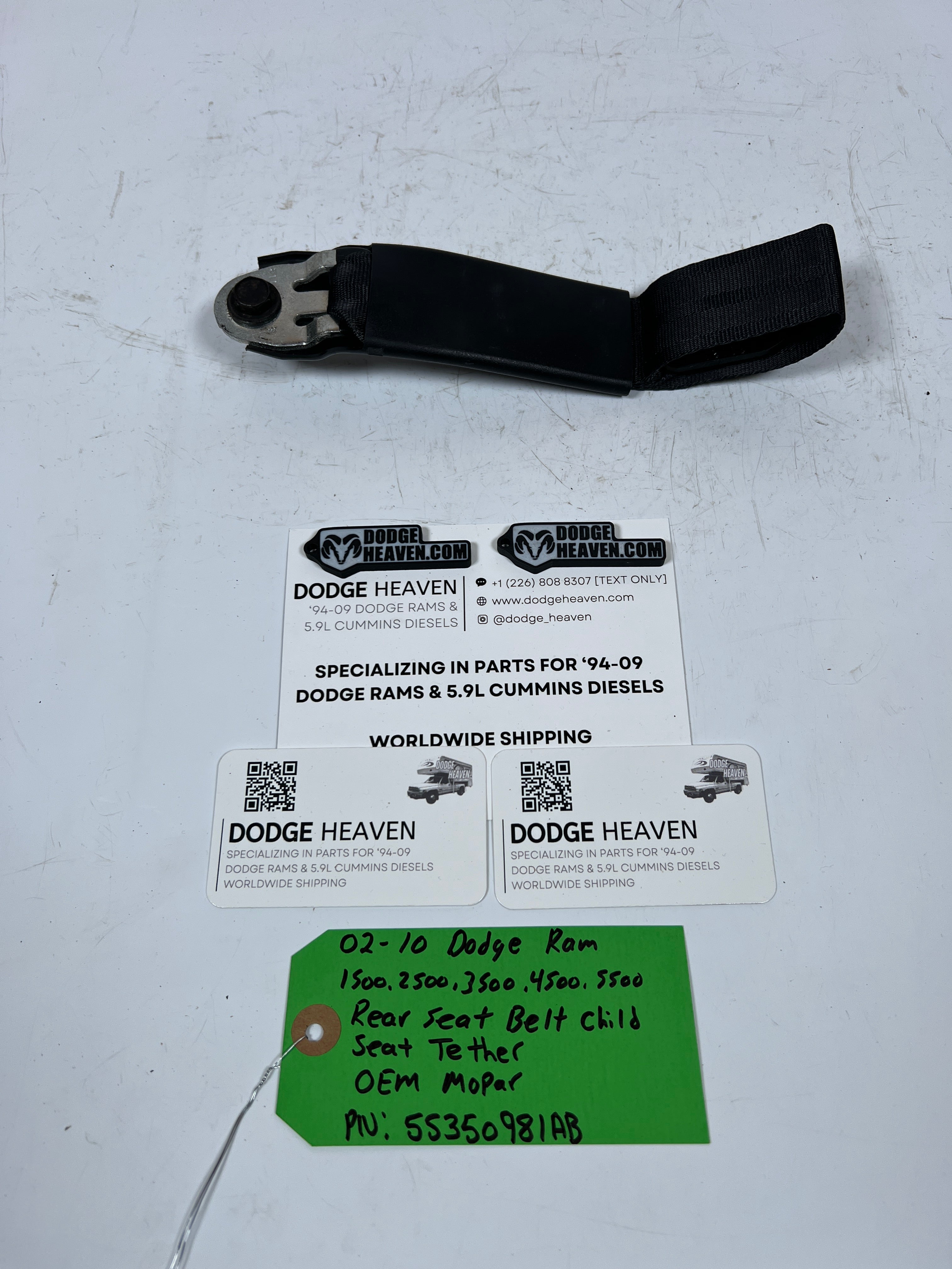 2002-2010 Dodge Ram 1500-5500 Rear Seat Belt, Child Seat Tehter