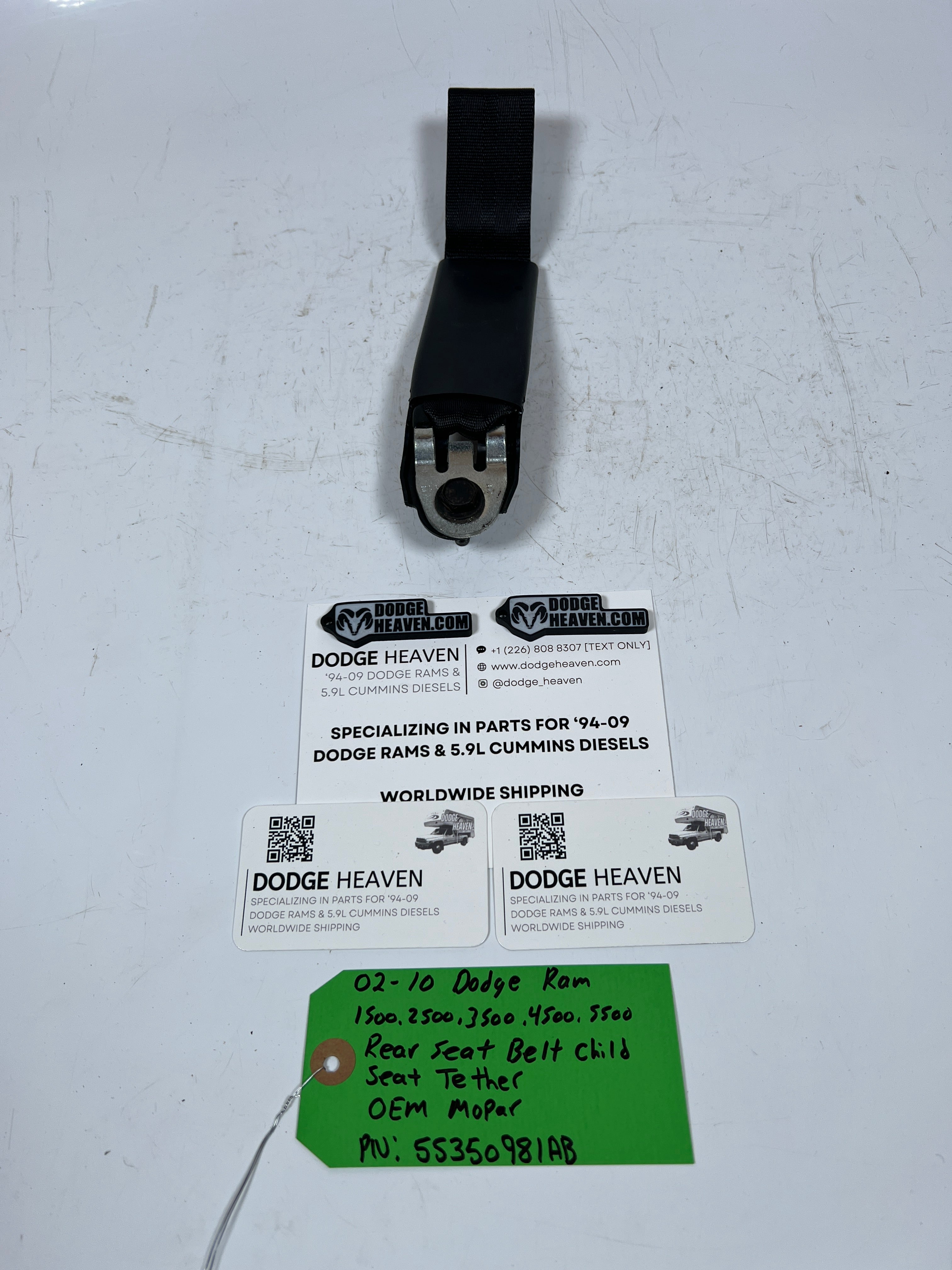 2002-2010 Dodge Ram 1500-5500 Rear Seat Belt, Child Seat Tehter