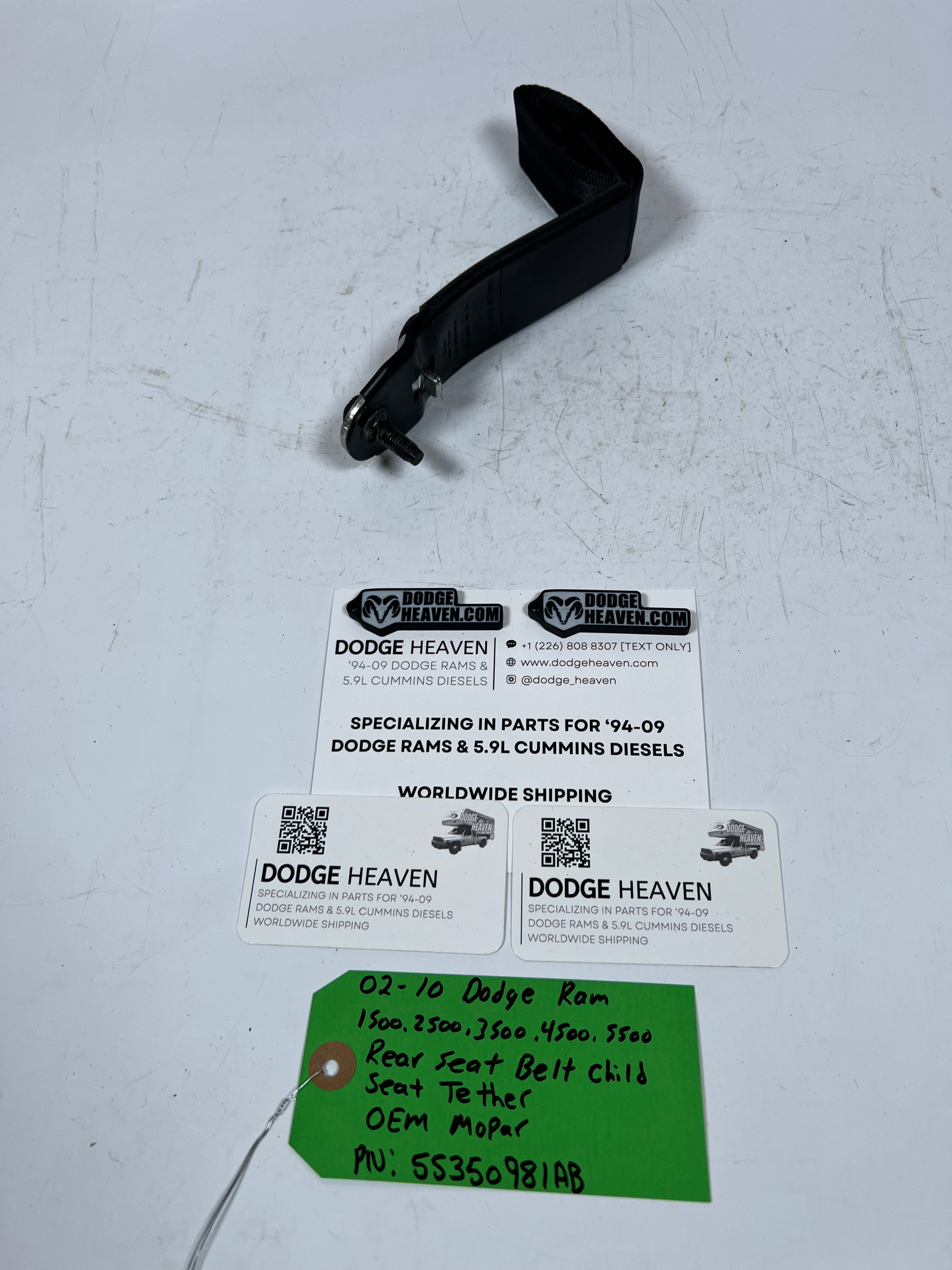 2002-2010 Dodge Ram 1500-5500 Rear Seat Belt, Child Seat Tehter