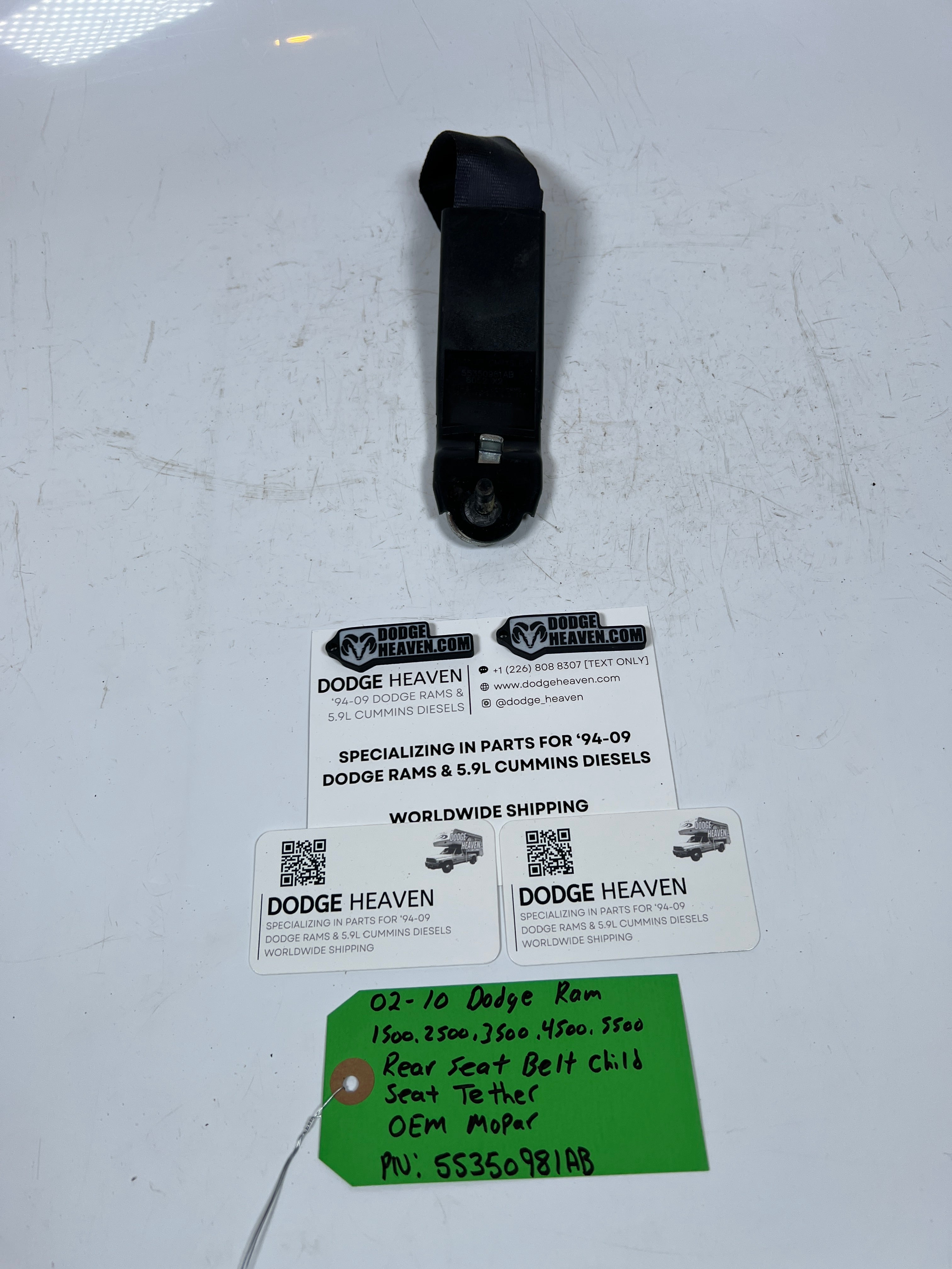 2002-2010 Dodge Ram 1500-5500 Rear Seat Belt, Child Seat Tehter
