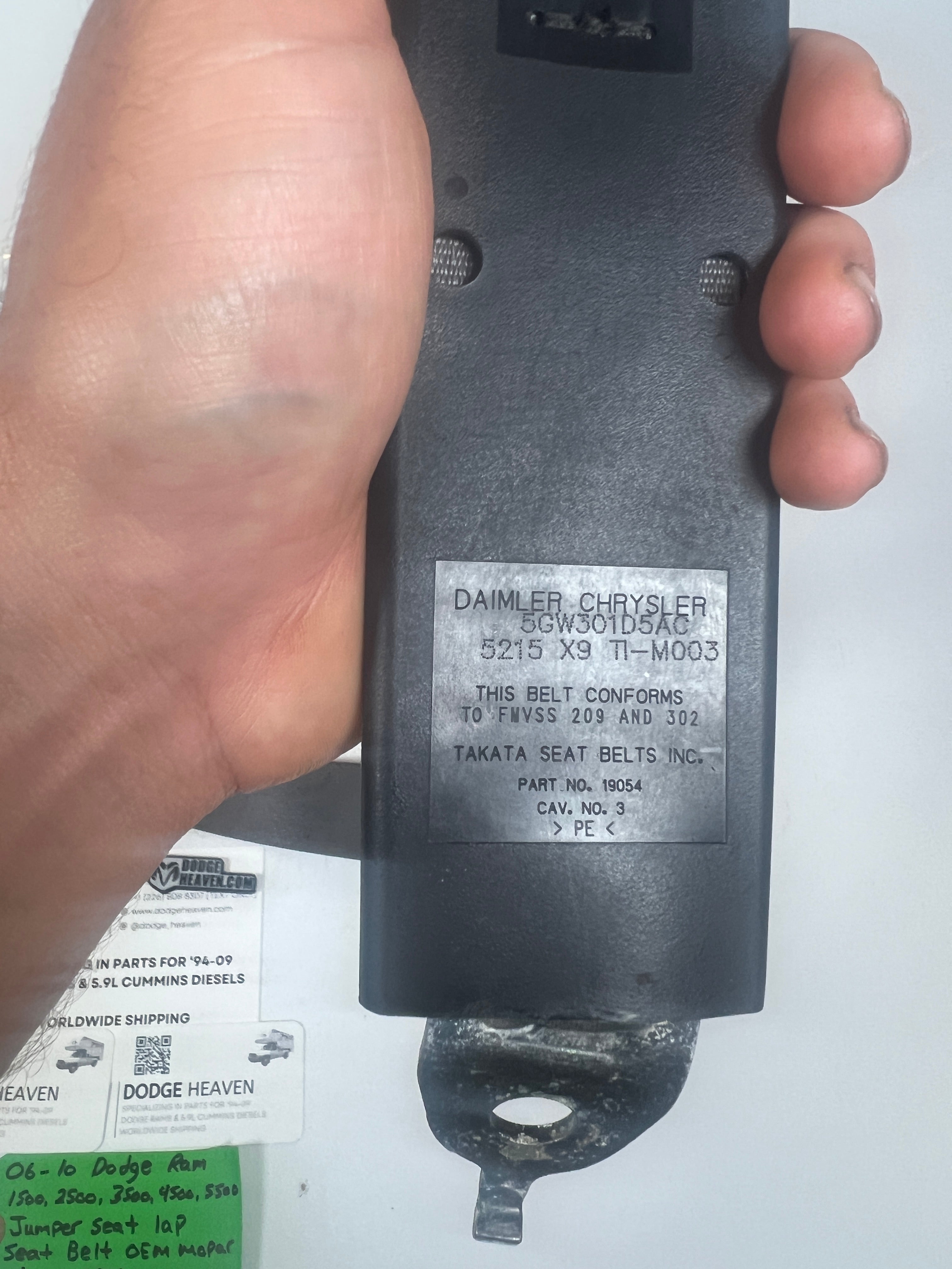 2006-2010 Dodge Ram Lap Seat Belt Center Jumper Seat