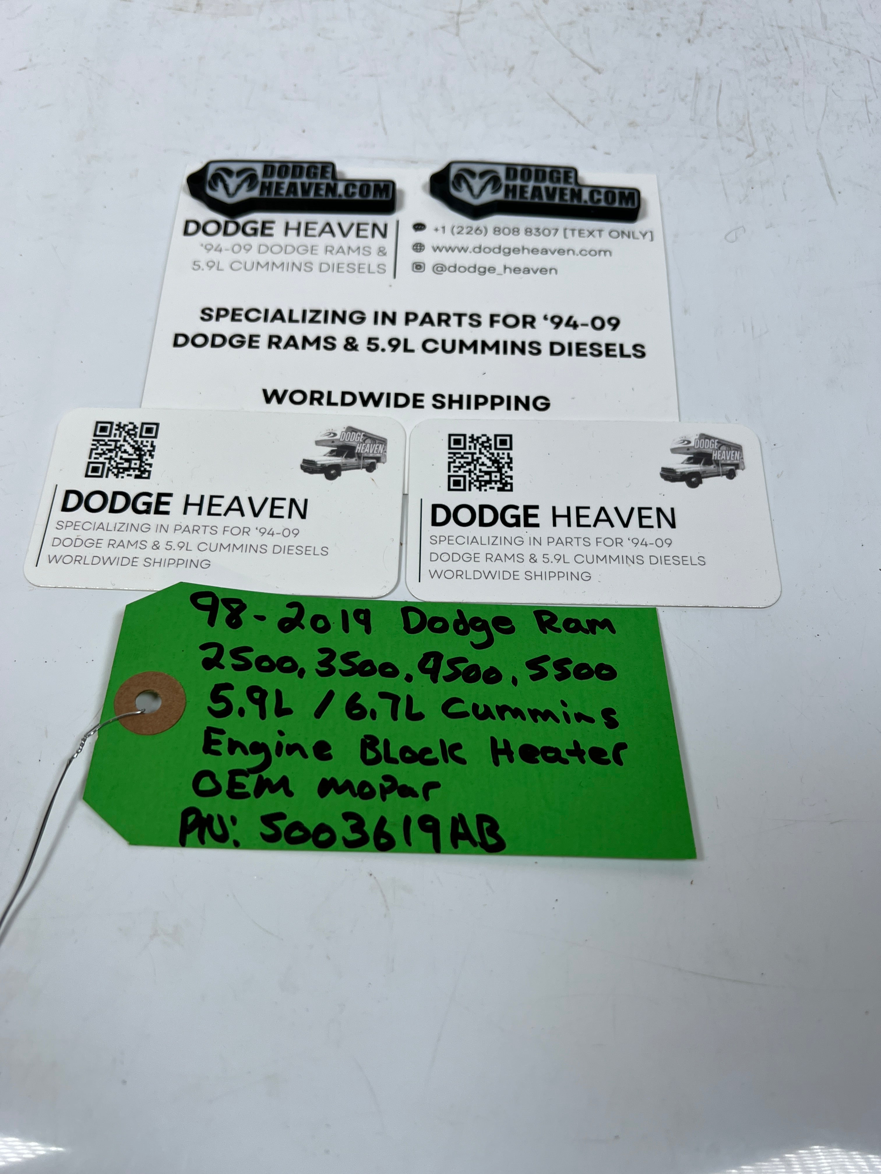 1998-2019 Dodge Ram 5.9L 6.7L Cummins Engine Block Heater Element