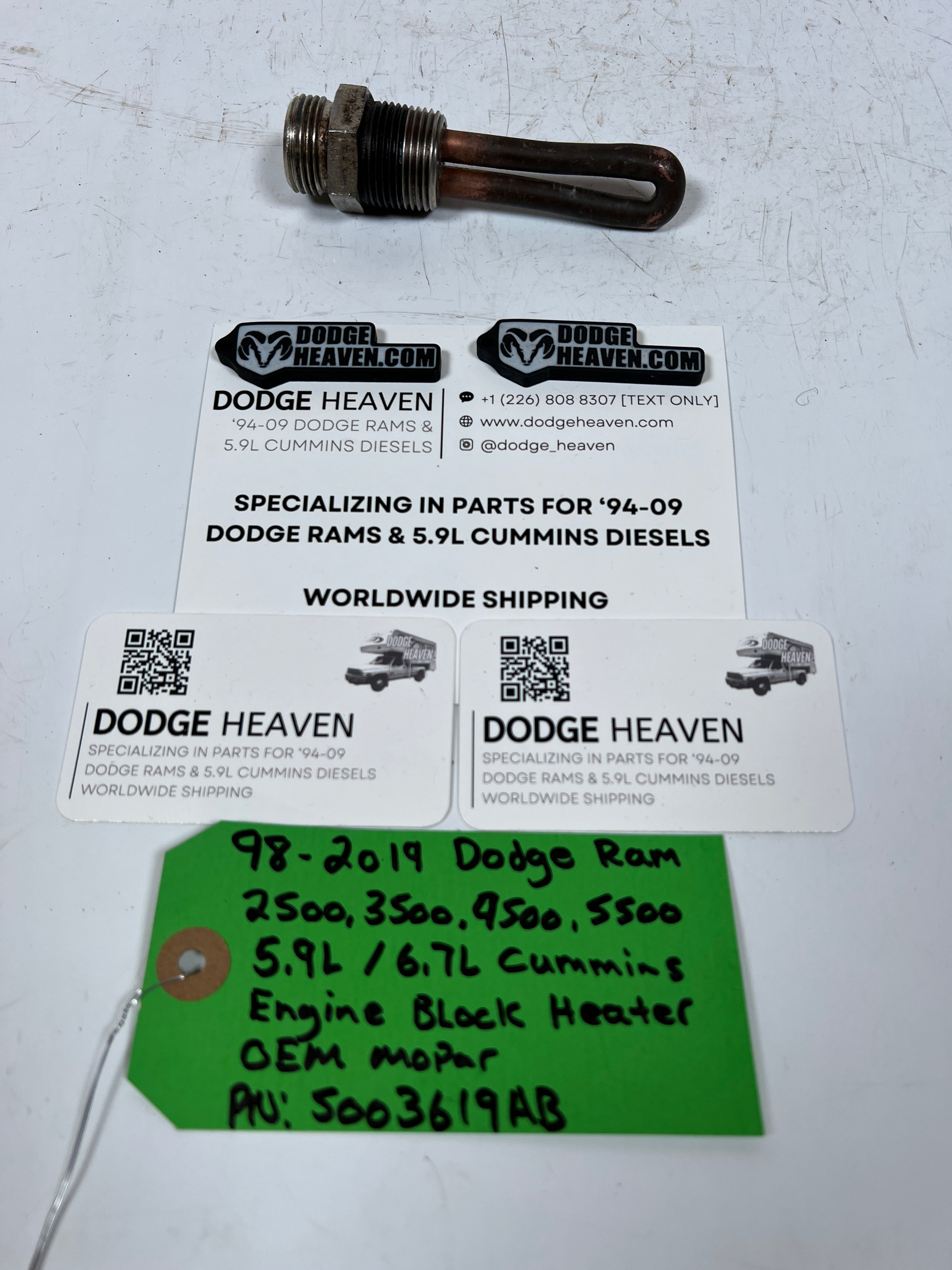 1998-2019 Dodge Ram 5.9L 6.7L Cummins Engine Block Heater Element