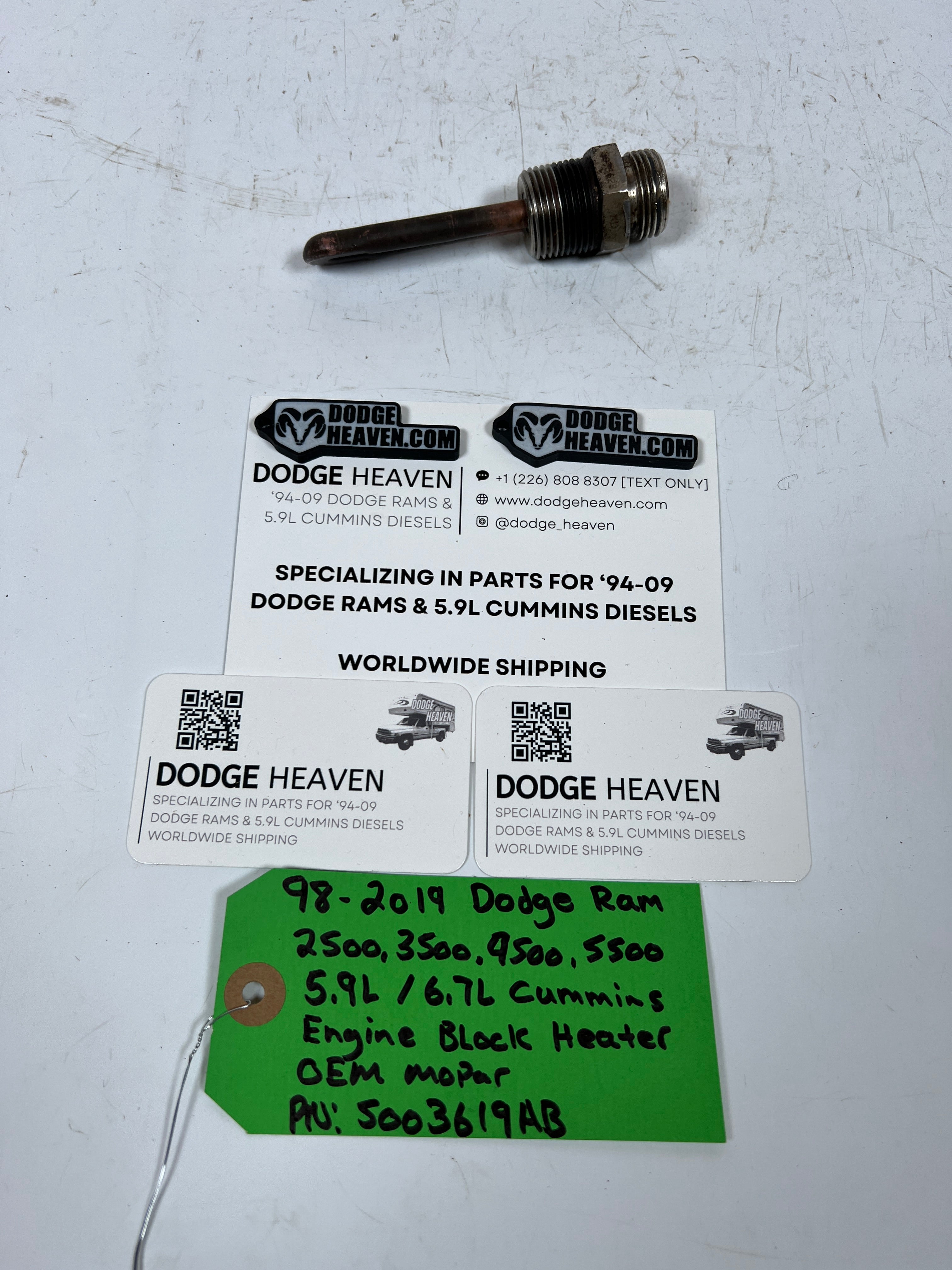 1998-2019 Dodge Ram 5.9L 6.7L Cummins Engine Block Heater Element