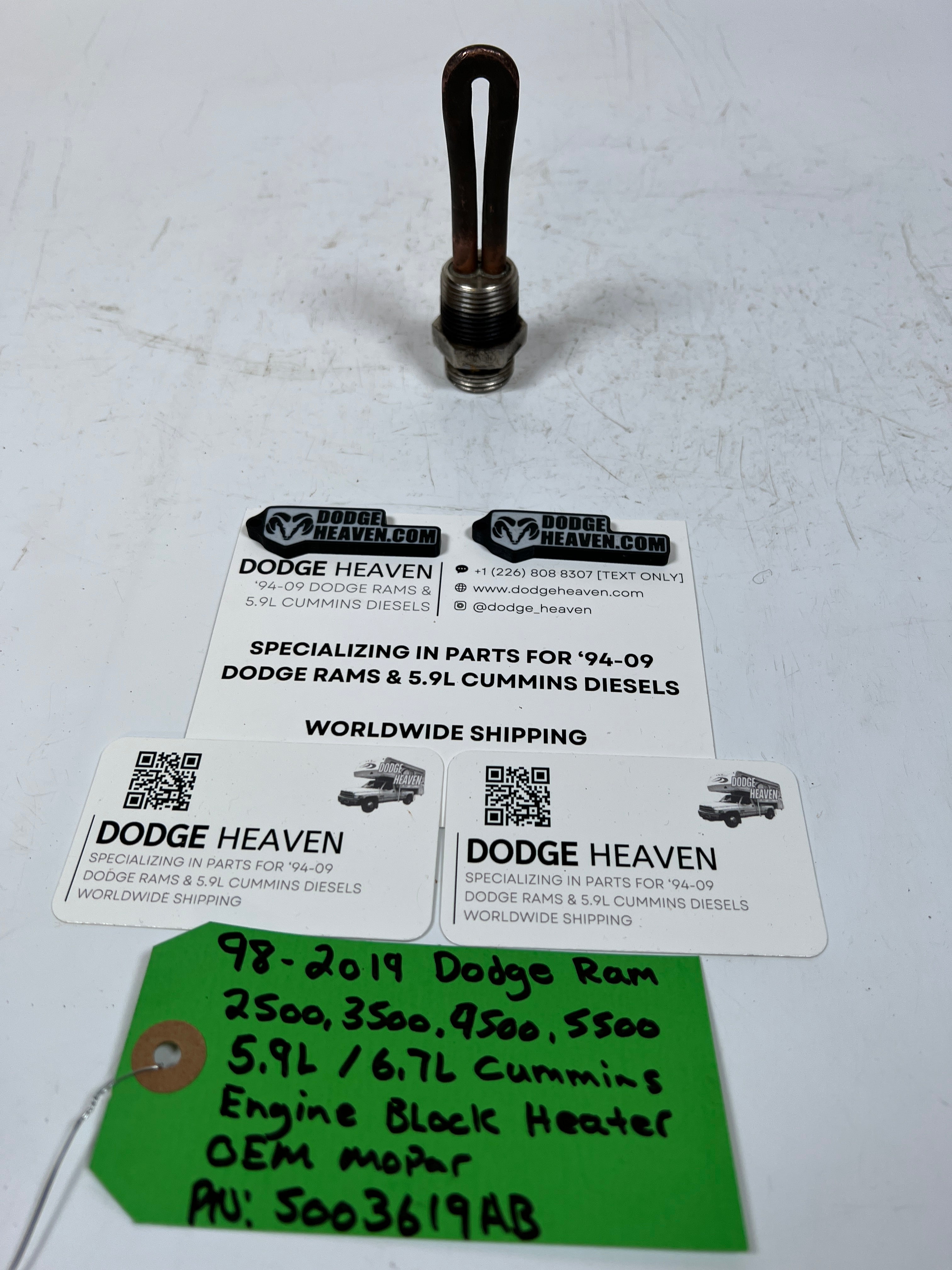 1998-2019 Dodge Ram 5.9L 6.7L Cummins Engine Block Heater Element
