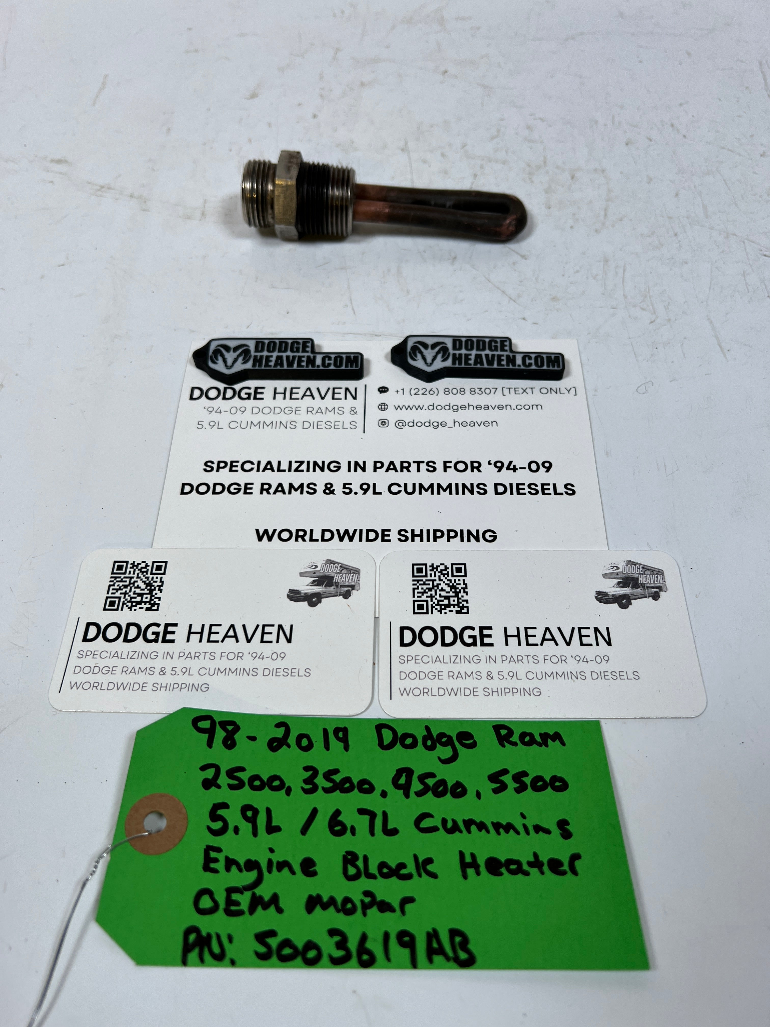 1998-2019 Dodge Ram 5.9L 6.7L Cummins Engine Block Heater Element