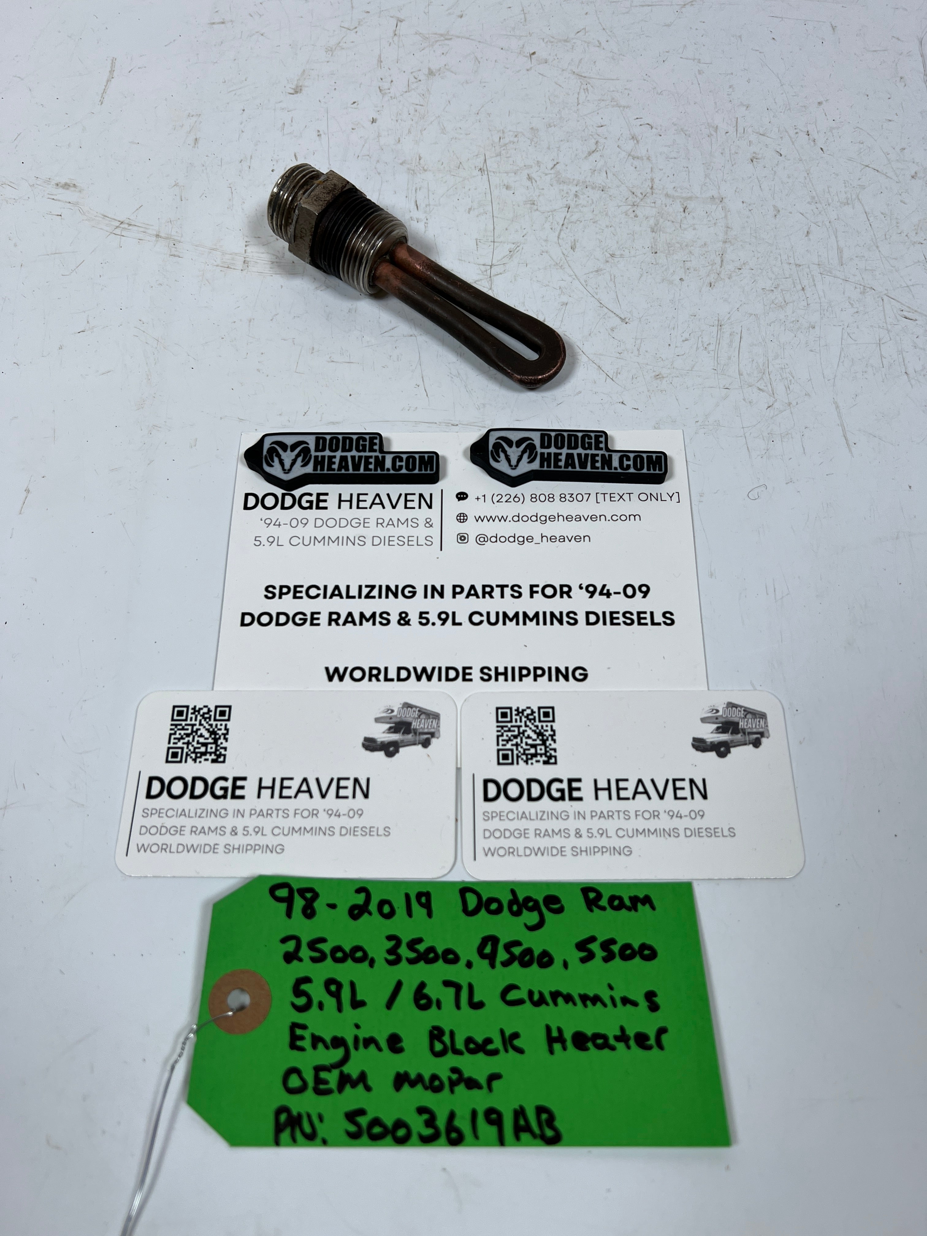1998-2019 Dodge Ram 5.9L 6.7L Cummins Engine Block Heater Element