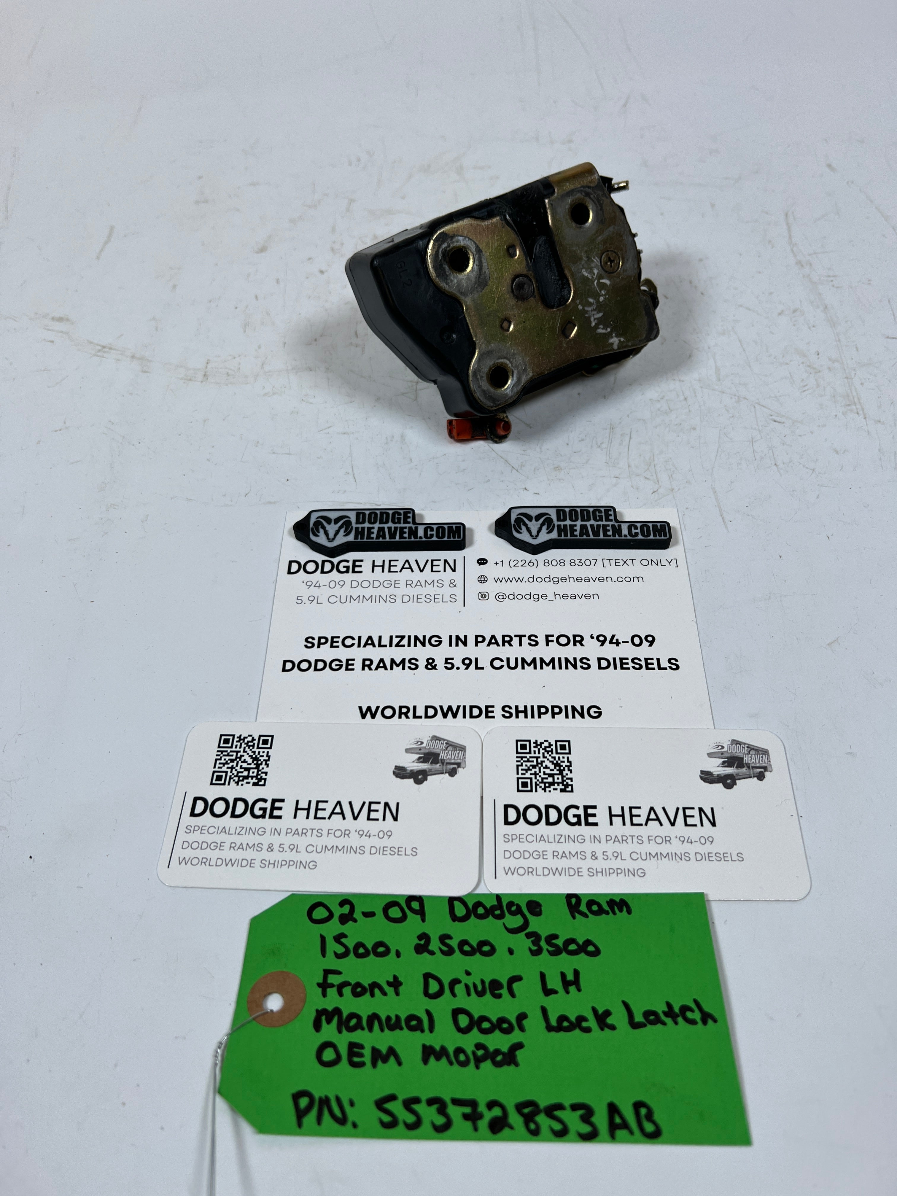 2002-2009 Dodge Ram Front Driver LH Manual Door Lock Latch