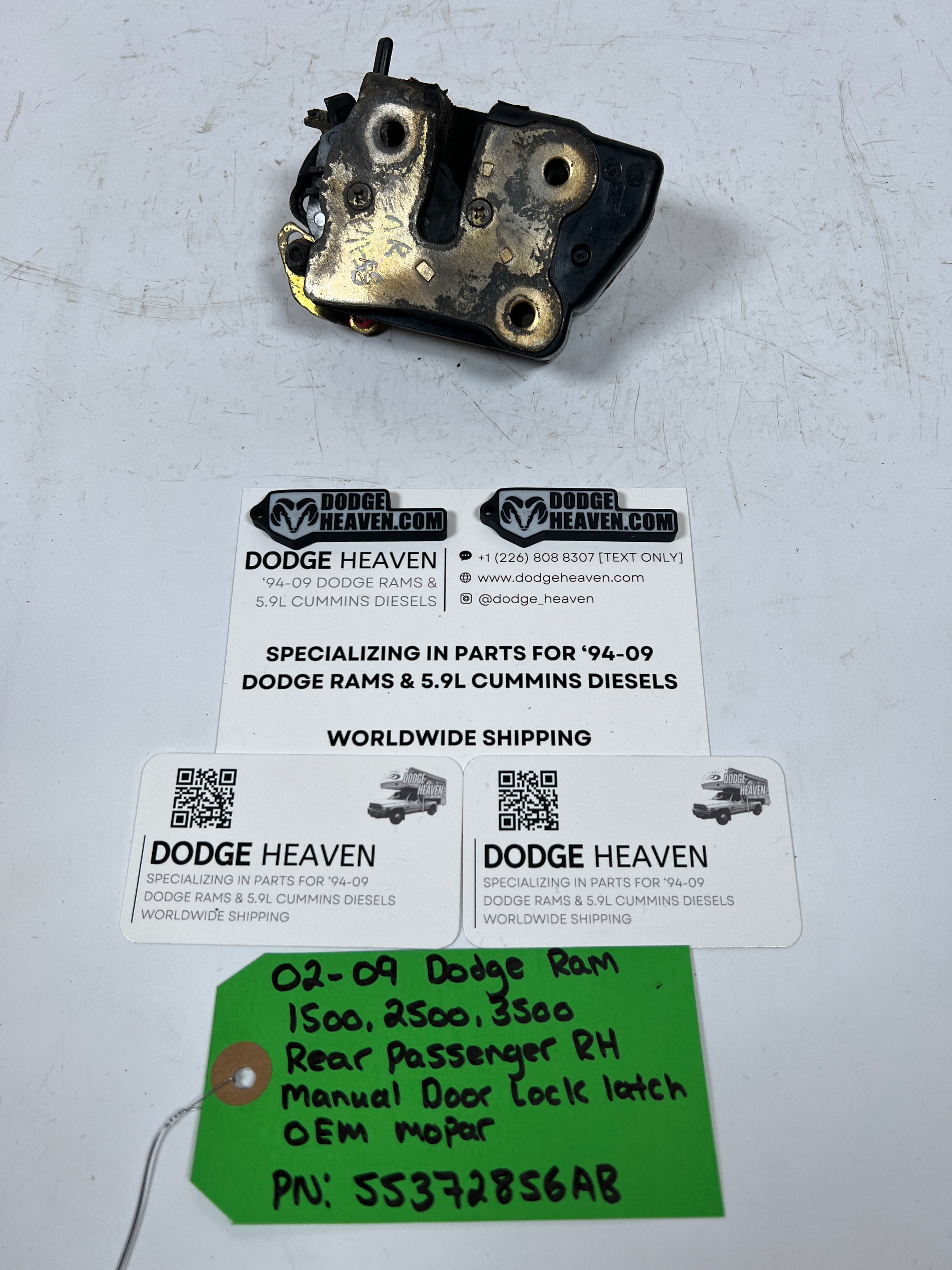 2002-2009 Dodge Ram Rear Passenger RH Manual Door Lock Latch
