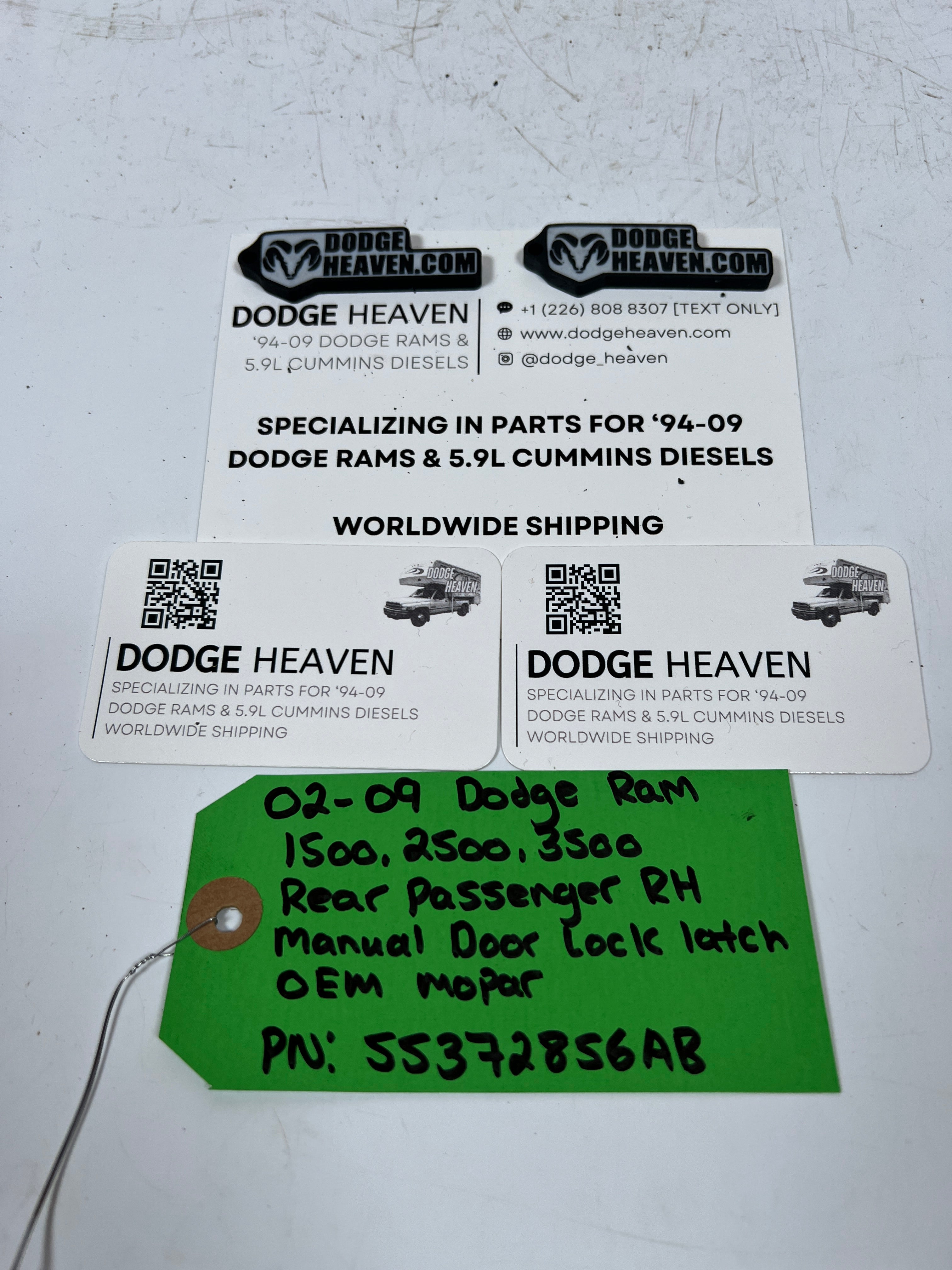 2002-2009 Dodge Ram Rear Passenger RH Manual Door Lock Latch