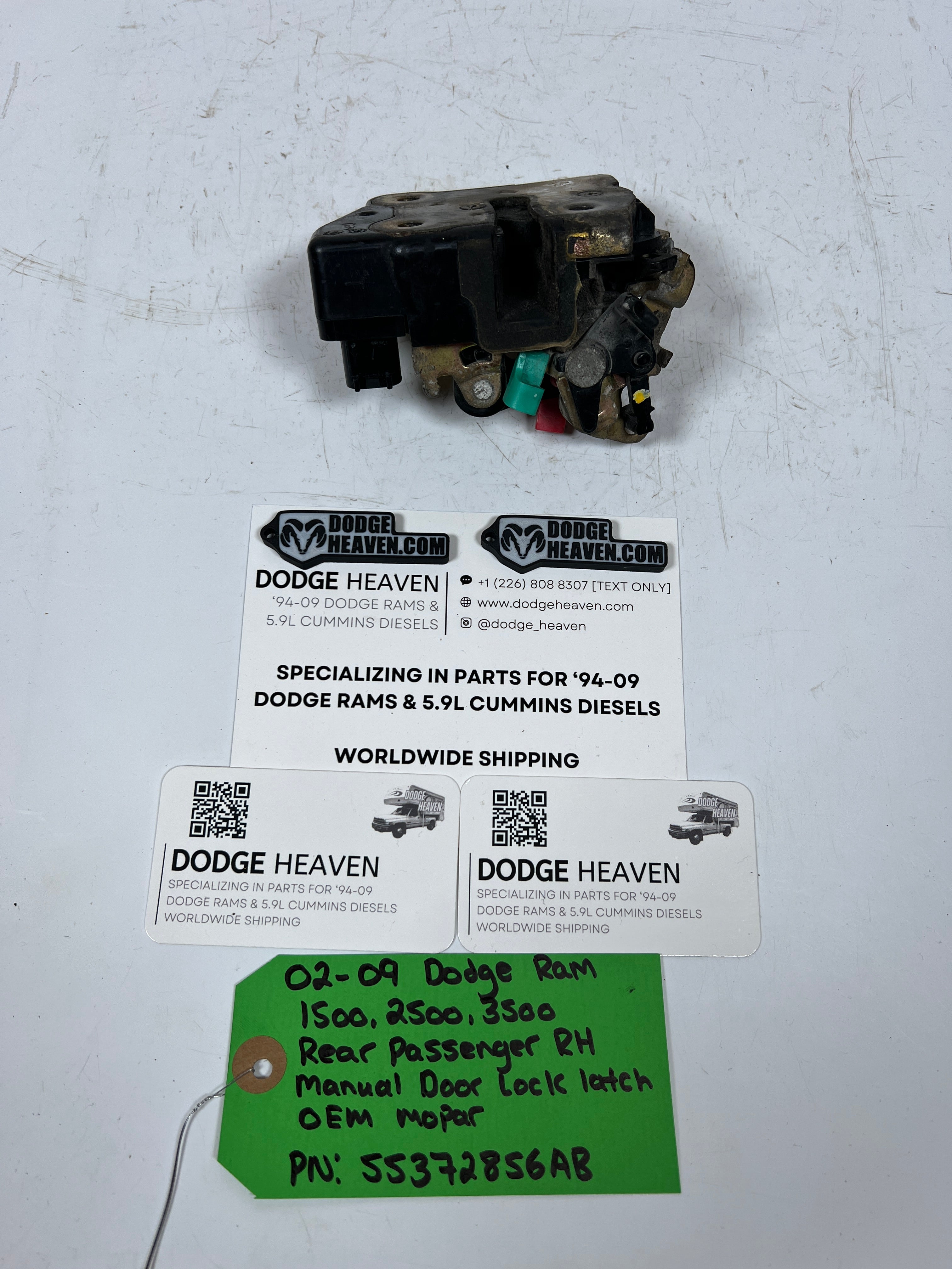 2002-2009 Dodge Ram Rear Passenger RH Manual Door Lock Latch