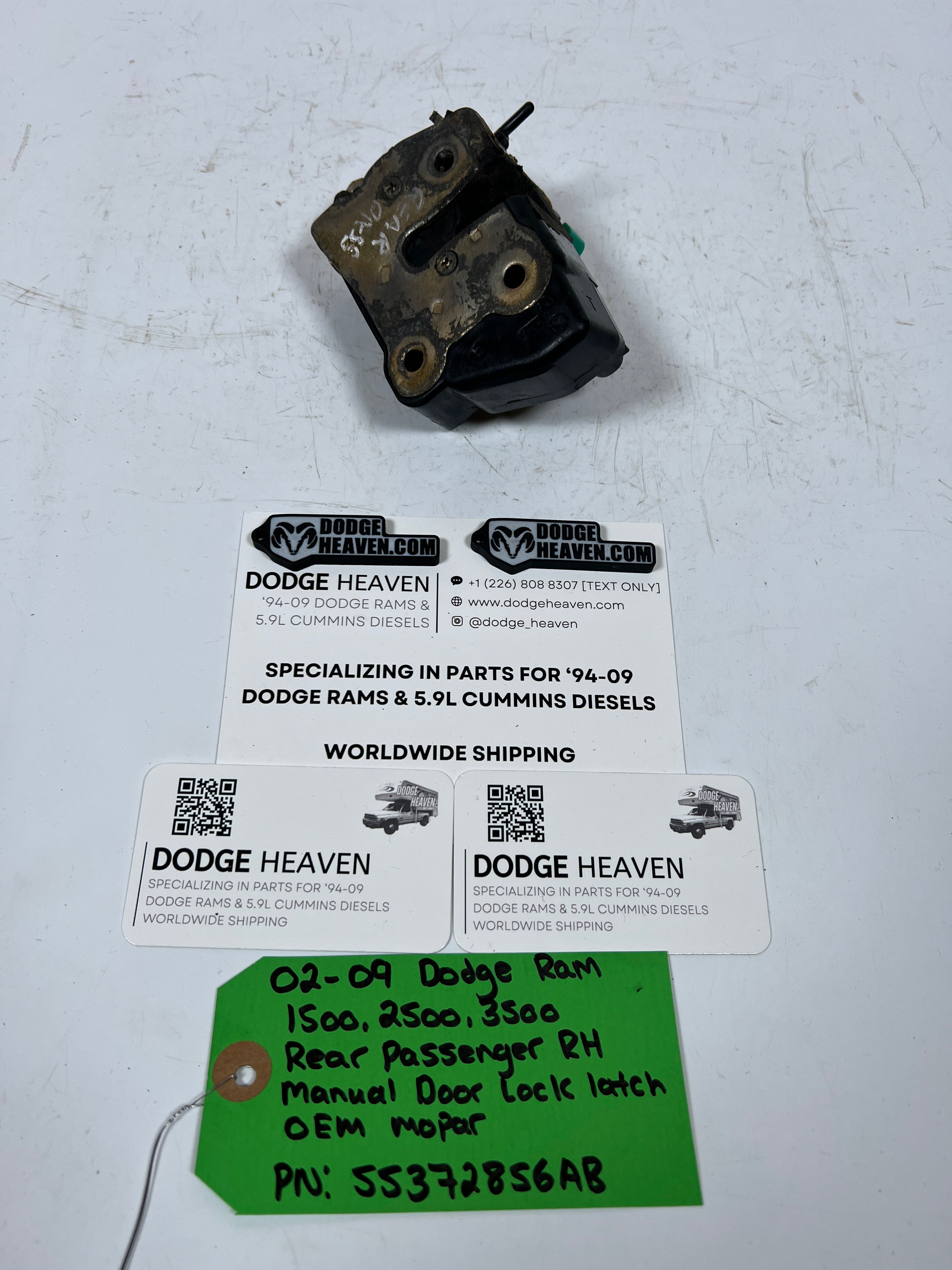 2002-2009 Dodge Ram Rear Passenger RH Manual Door Lock Latch